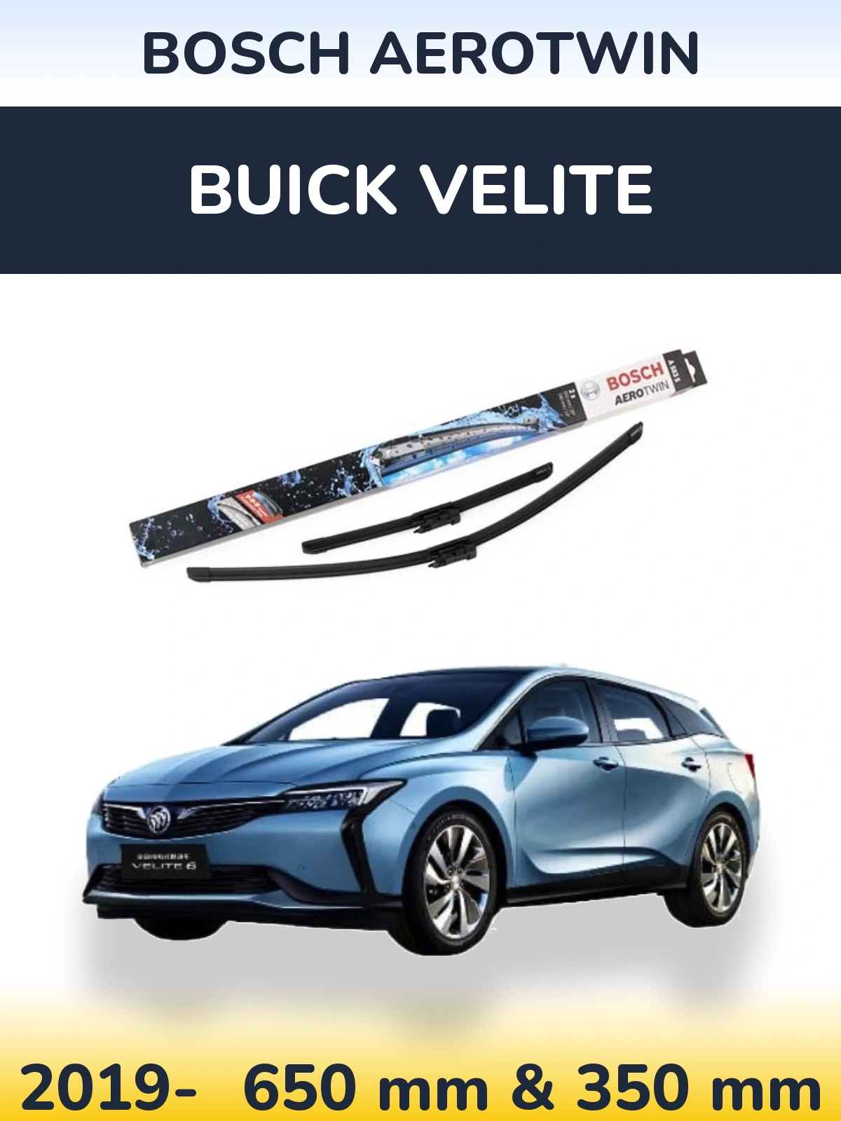 Komplet przednich wycieraczek BOSCH AeroTwin 650 & 340 mm do Buick Velite 2019-2026