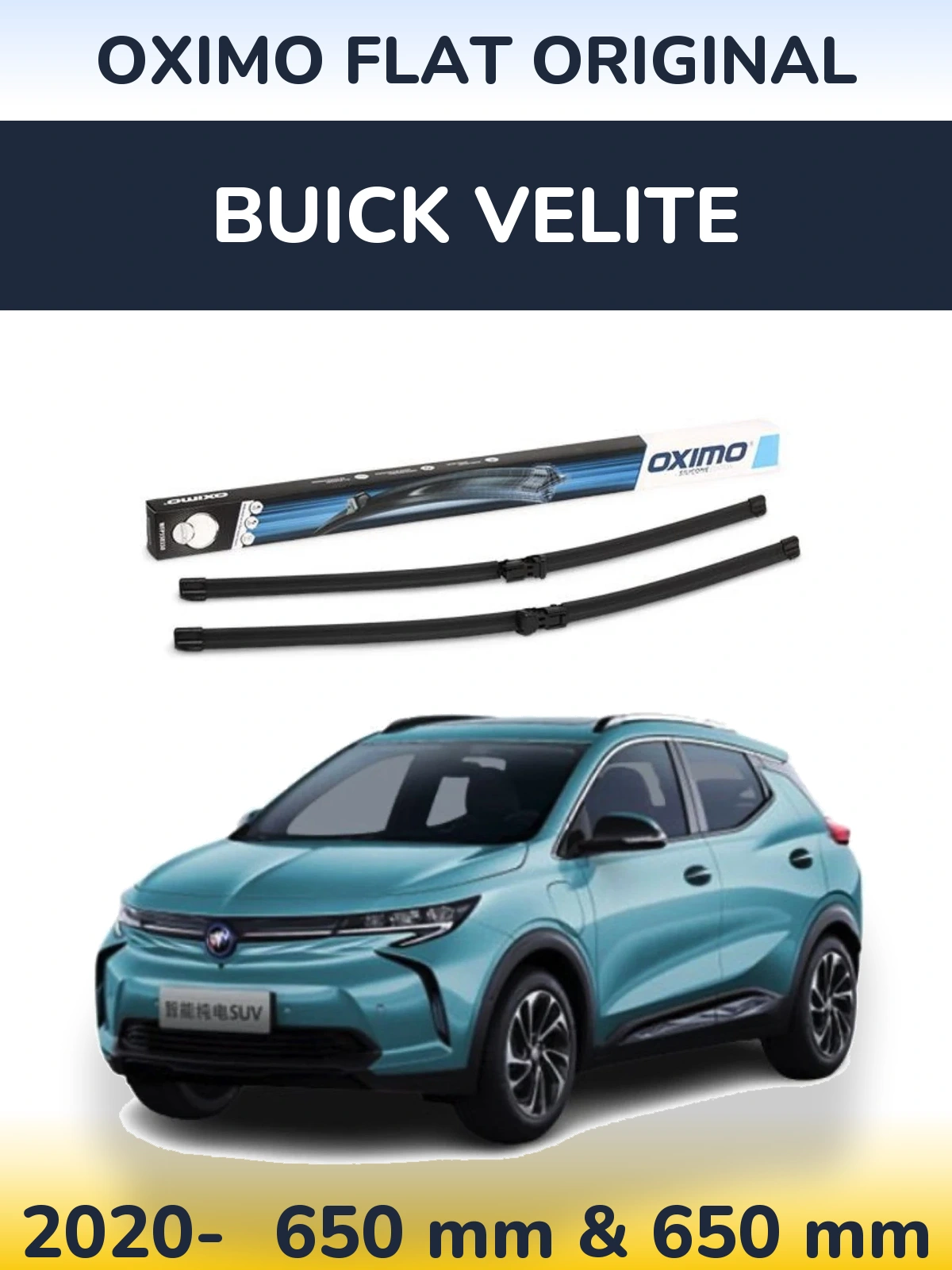 Komplet przednich wycieraczek Oximo Flat Original 650 & 650 mm do Buick Velite 2020-2026