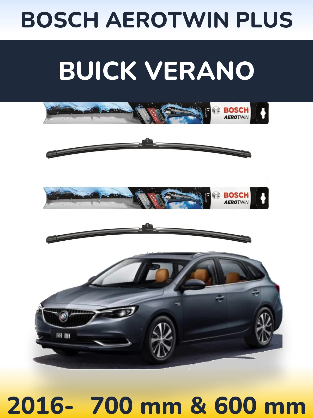 Komplet przednich wycieraczek BOSCH AeroTwin Plus 700 & 600 mm do Buick Verano 2016-2026