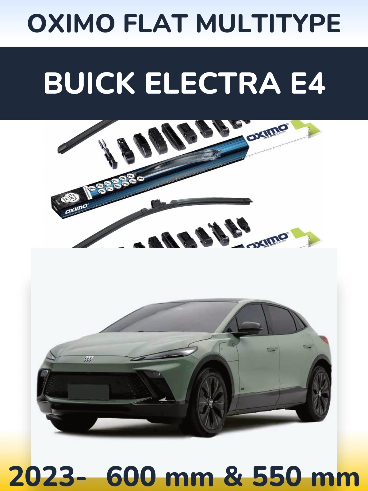 Komplet przednich wycieraczek Oximo Flat MultiType 600 & 550 mm do Buick Electra E4 2023-2026