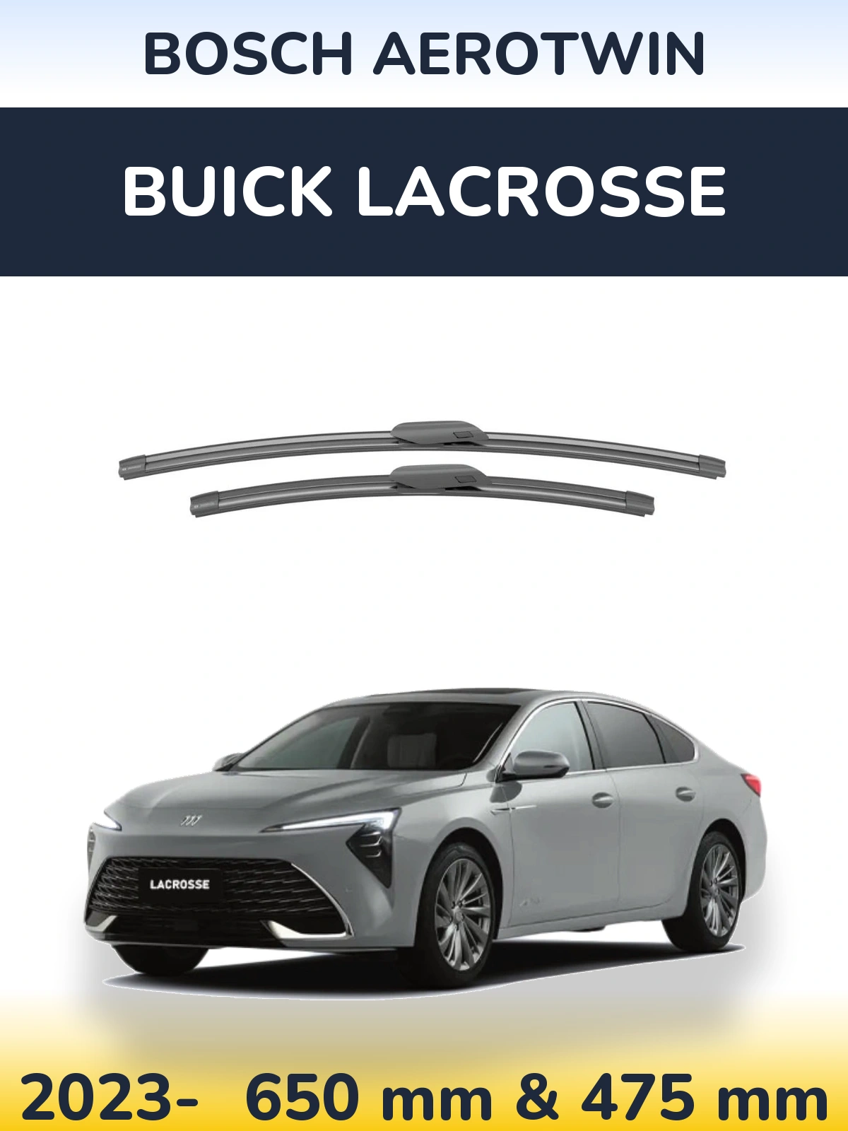 Комплект передніх щіток BOSCH AeroTwin 650 & 475 мм для Buick LaCrosse 2023-2026