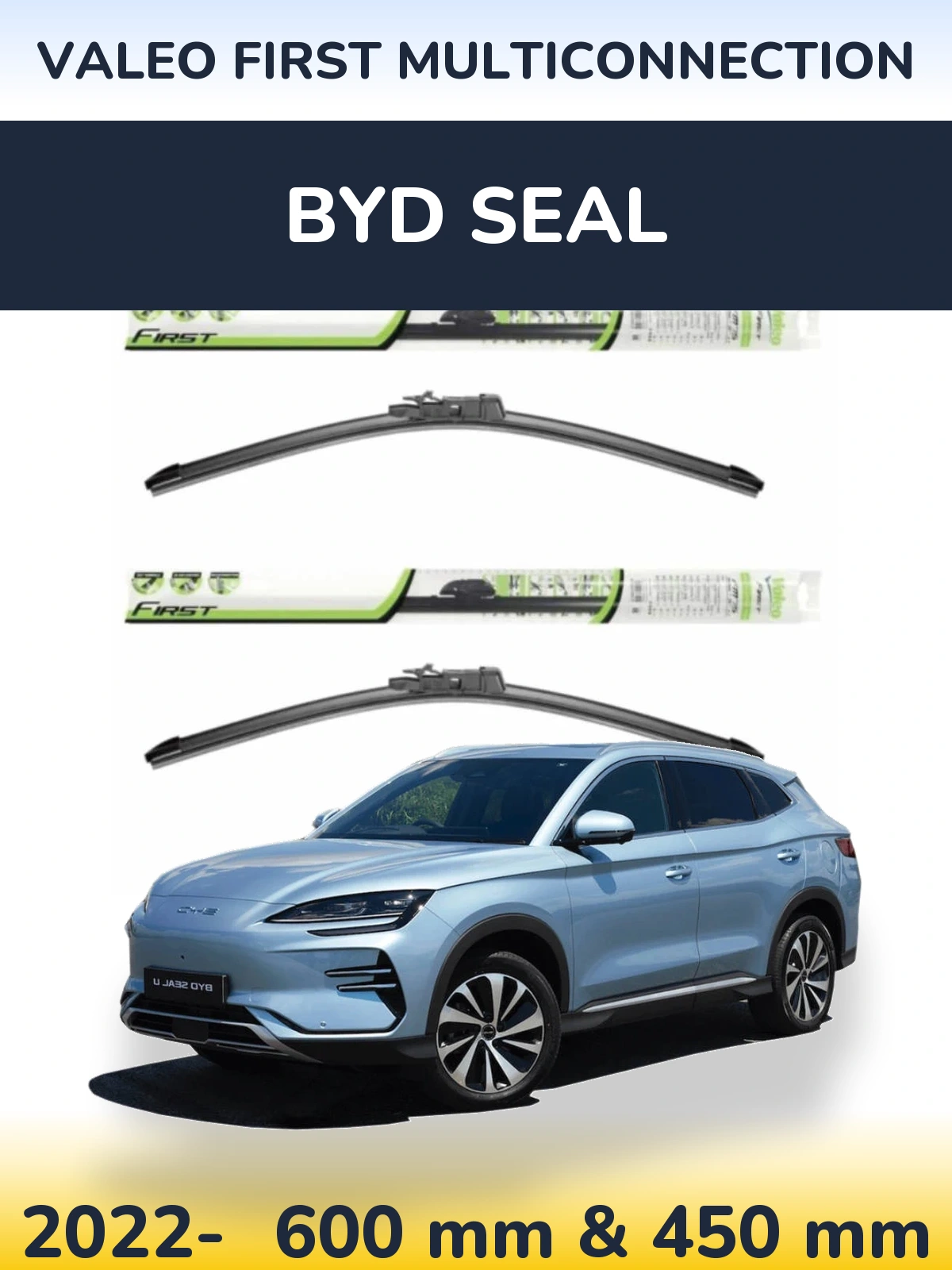 Komplet przednich wycieraczek Valeo First MultiConnection 600 & 450 mm do BYD Seal 2022-2026