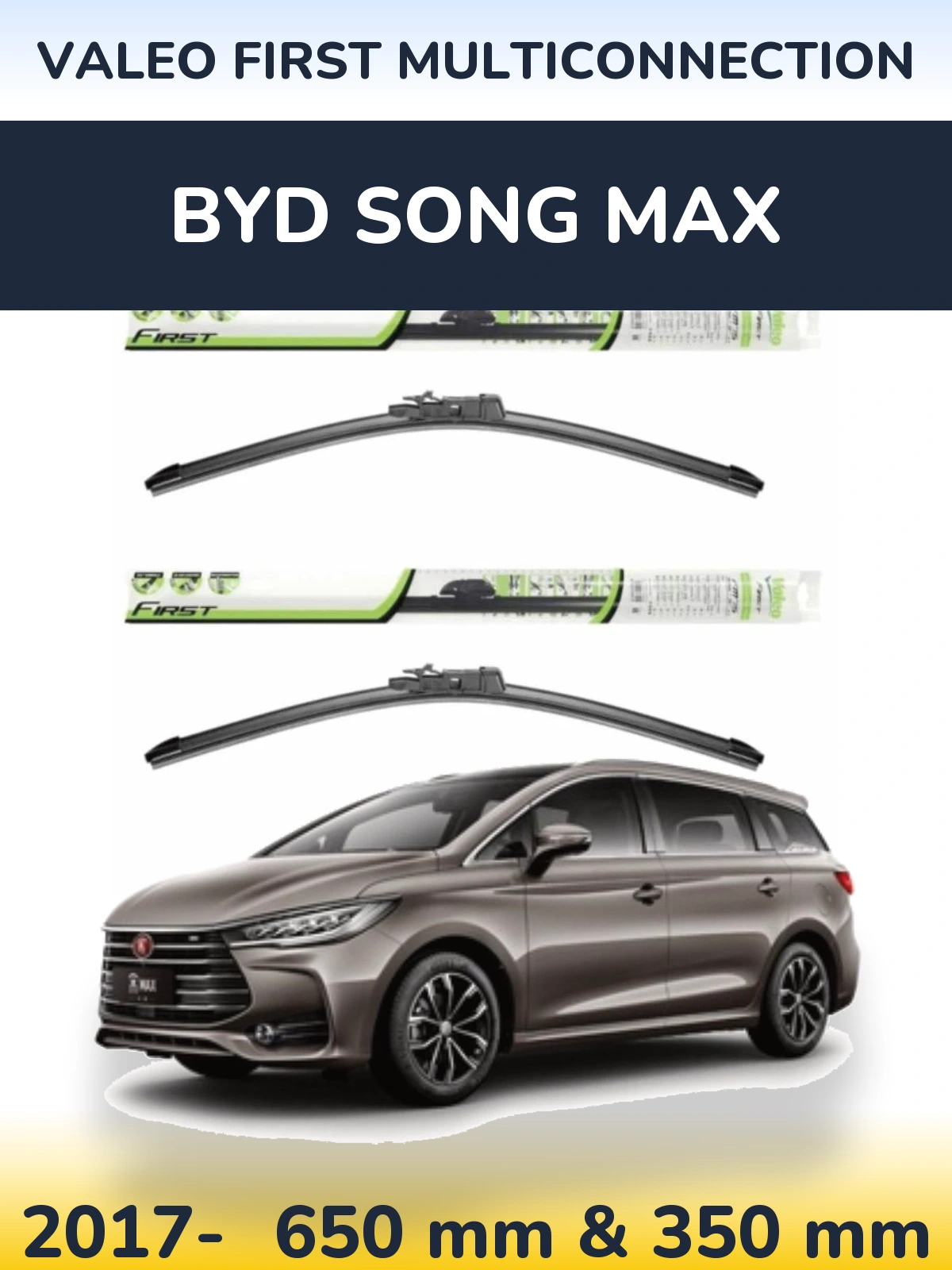 Komplet przednich wycieraczek Valeo First MultiConnection 650 & 350 mm do BYD Song Max 2017-2026