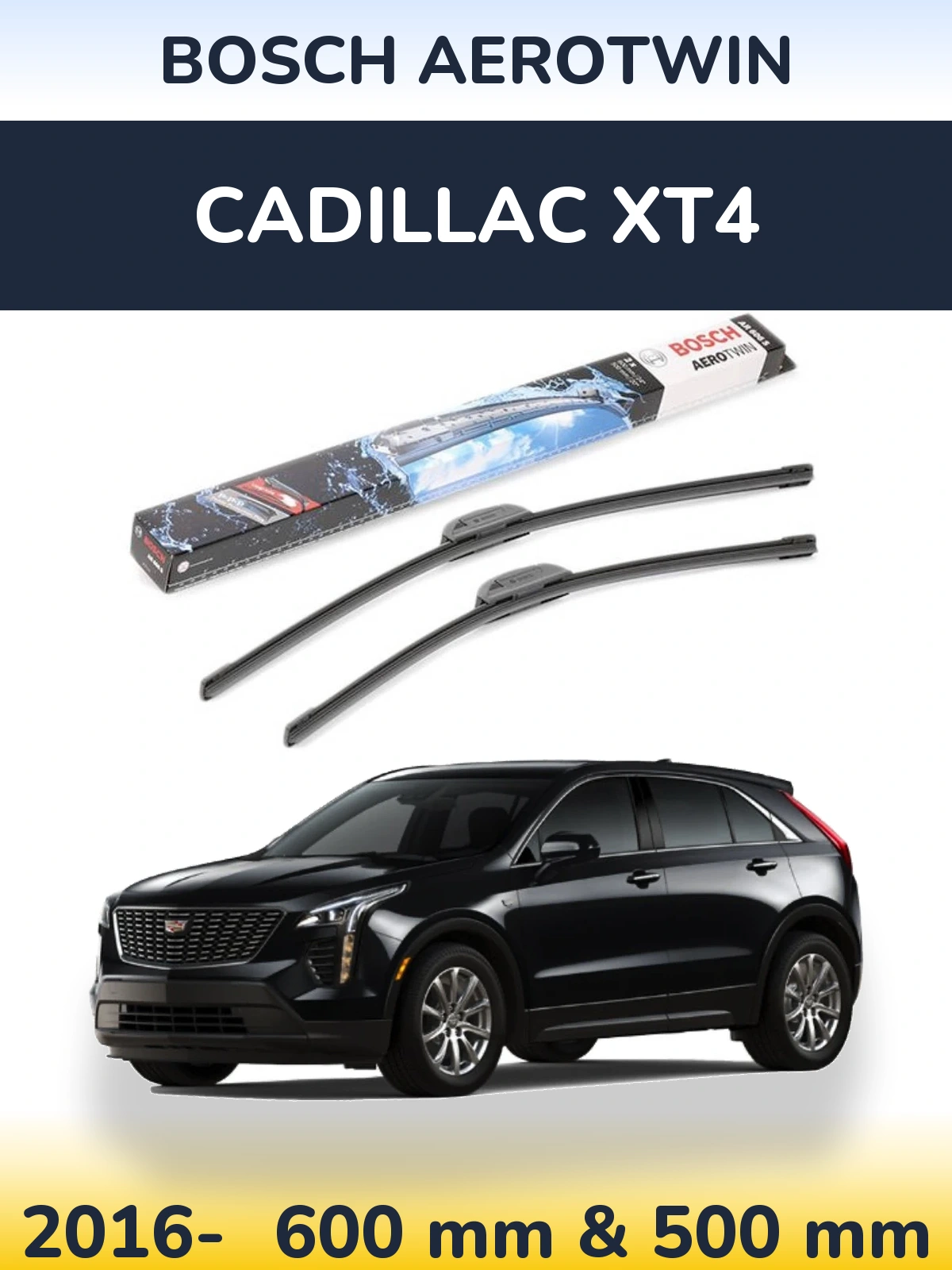 Komplet przednich wycieraczek BOSCH AeroTwin 600 & 500 mm do Cadillac XT4 2016-2026