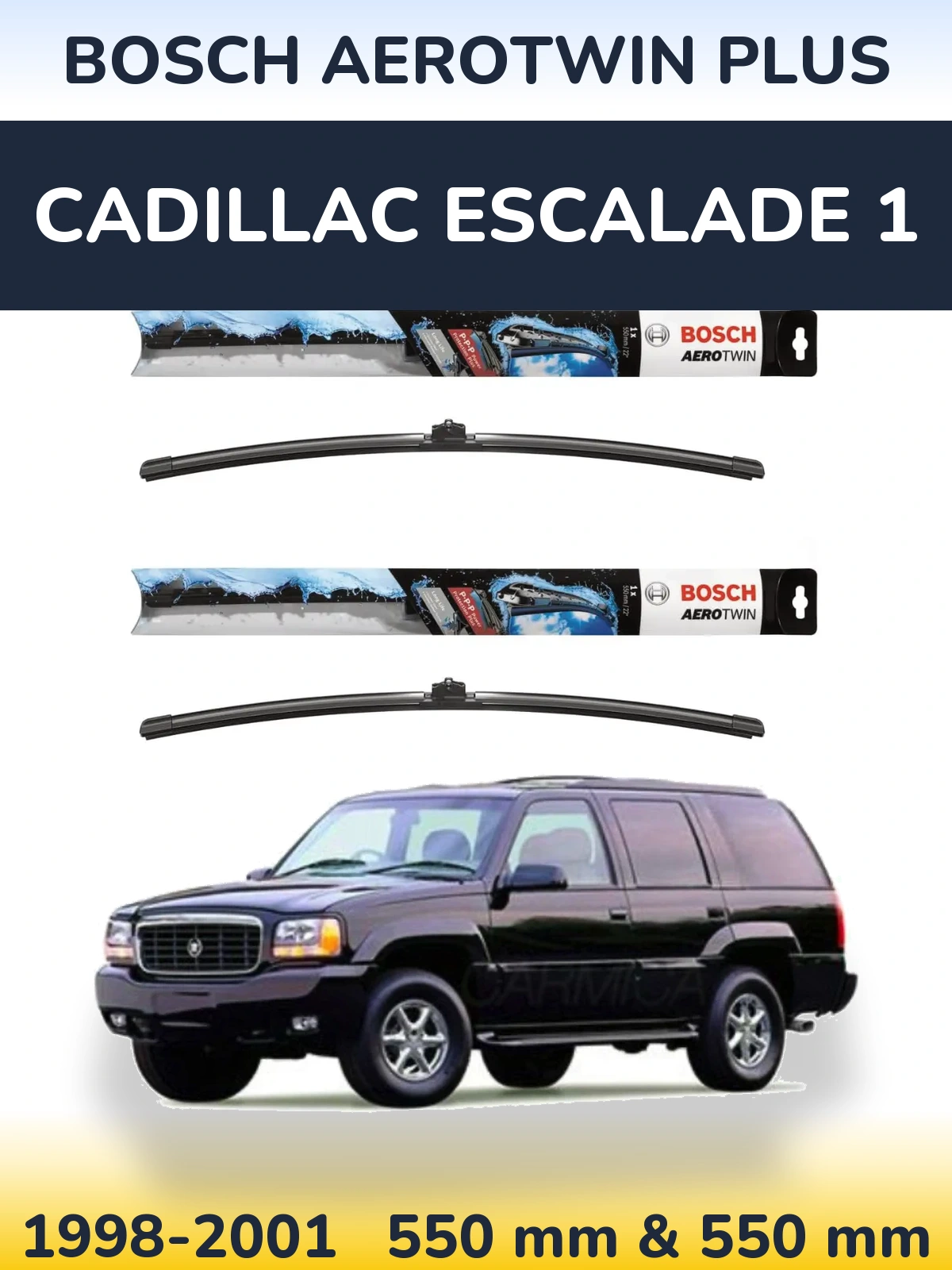 Комплект передних дворников BOSCH AeroTwin Plus 550 & 550 мм для Cadillac Escalade 1 1998-2001