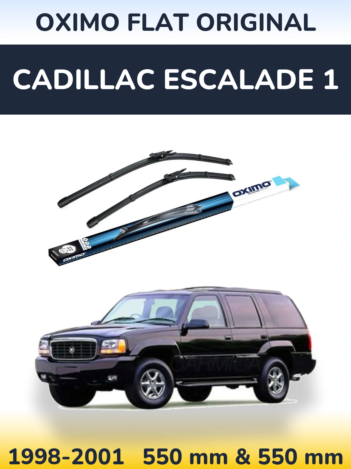 Front wiper blade set Oximo Flat Original 550 & 550 mm for Cadillac Escalade 1 1998-2001