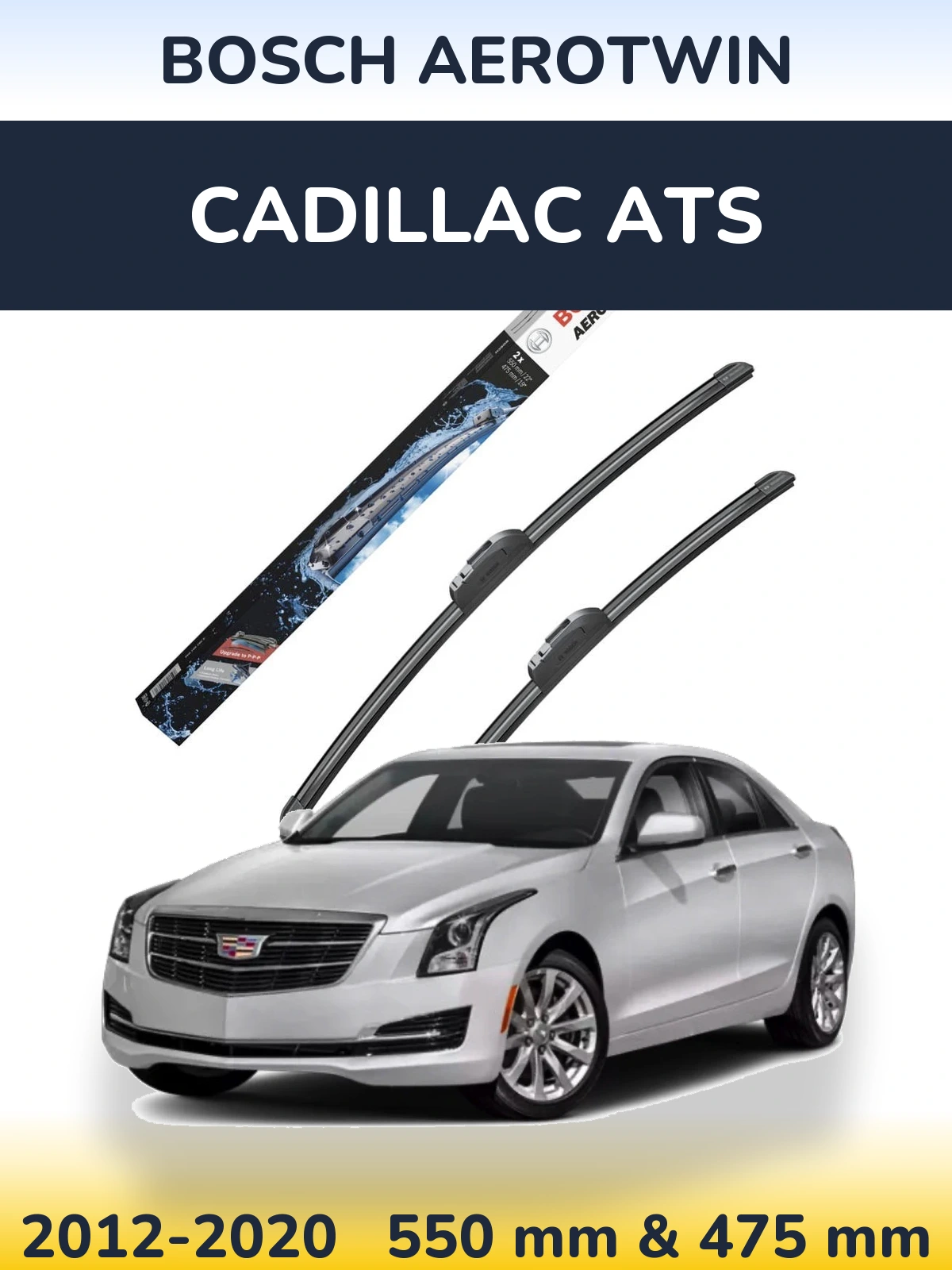 Комплект передних дворников BOSCH AeroTwin 550 & 475 мм для Cadillac ATS 2012-2020