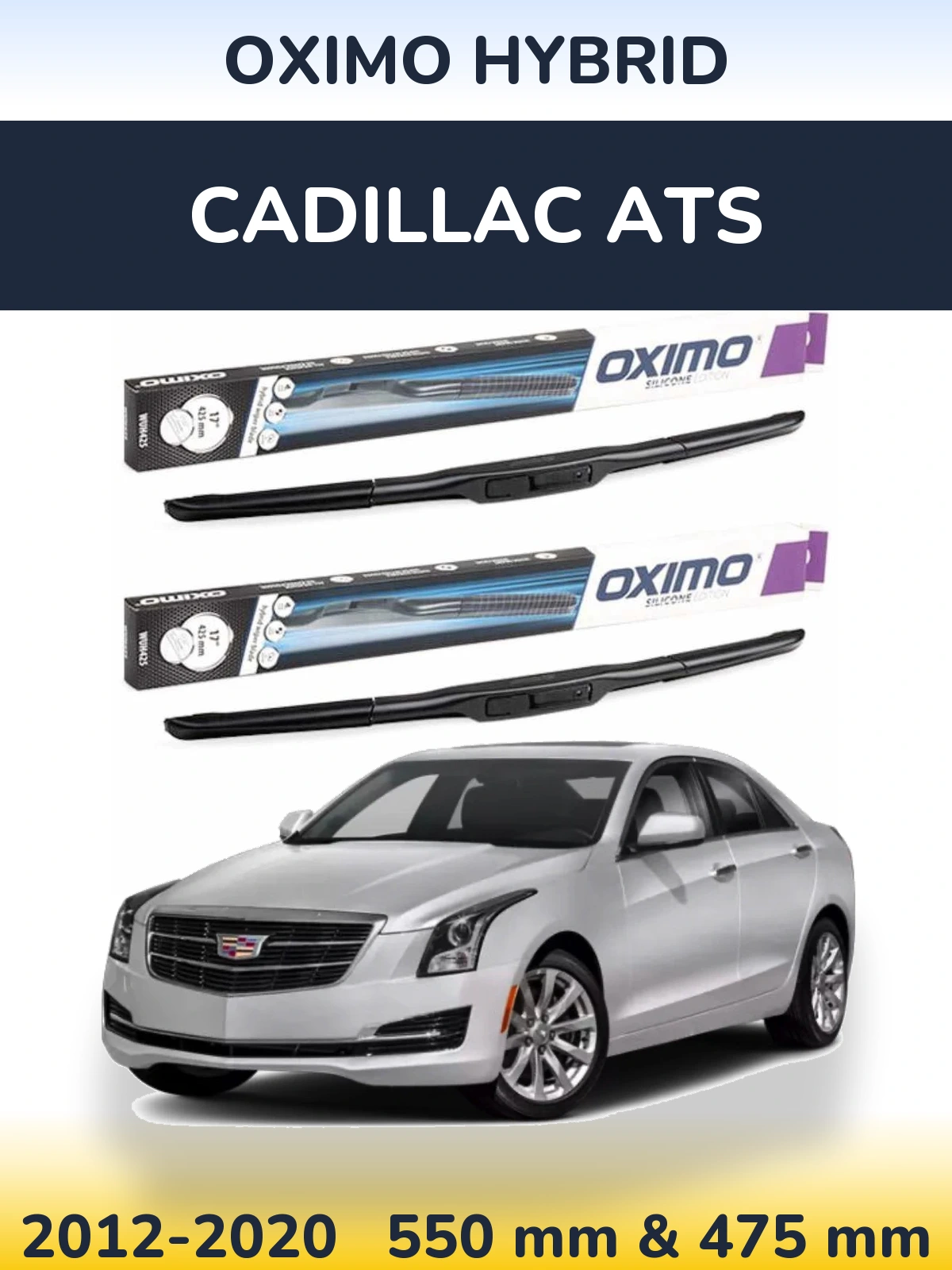 Komplet przednich wycieraczek Oximo Hybrid 550 & 475 mm do Cadillac ATS 2012-2020