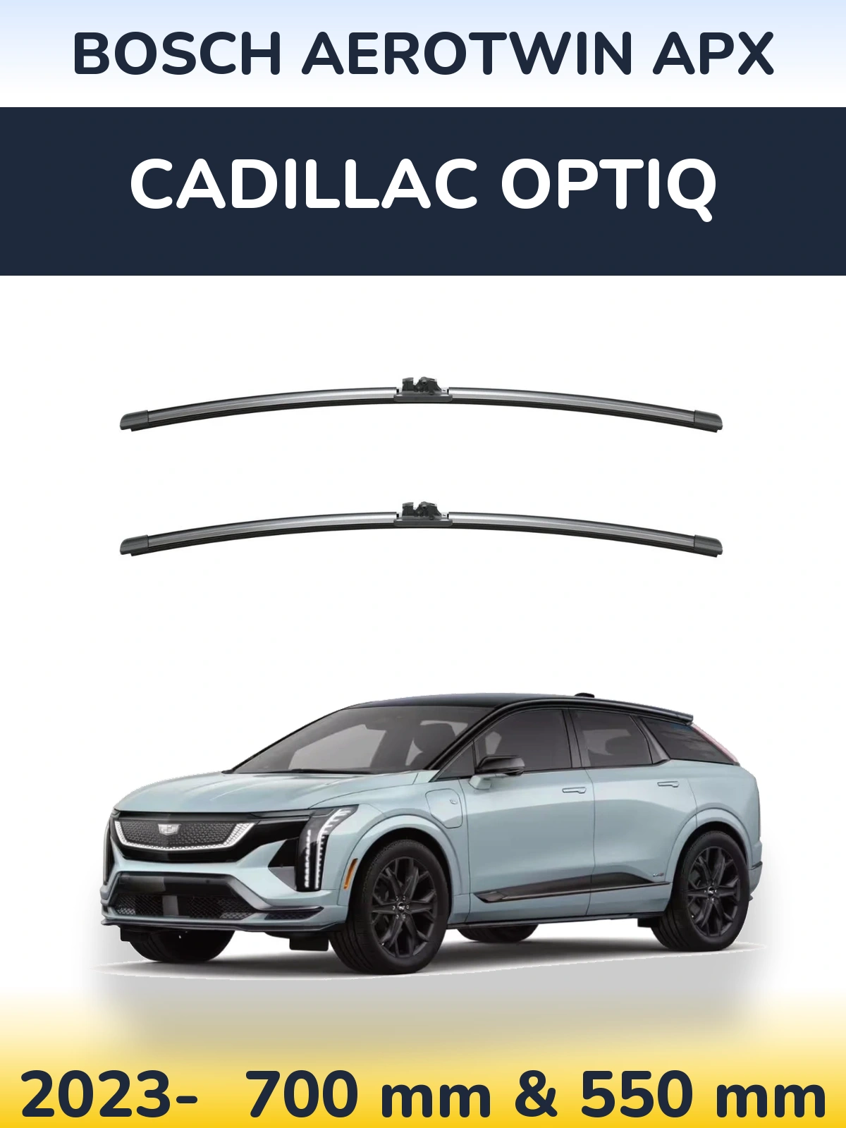 Комплект передніх щіток BOSCH AeroTwin APX 700 & 550 мм для Cadillac Optiq 2023-2026