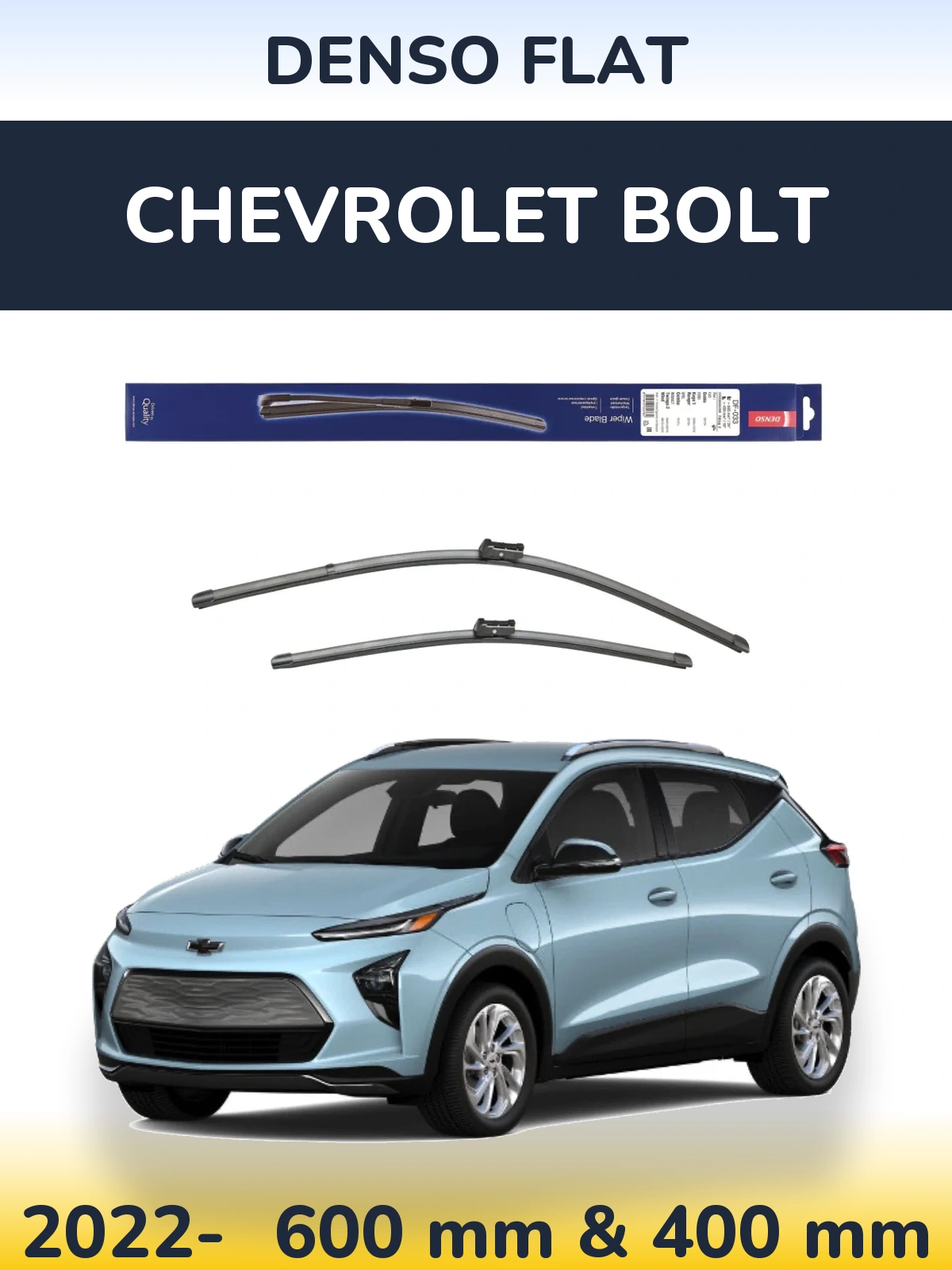Komplet przednich wycieraczek Denso Flat 600 & 400 mm do Chevrolet Bolt 2022-2026