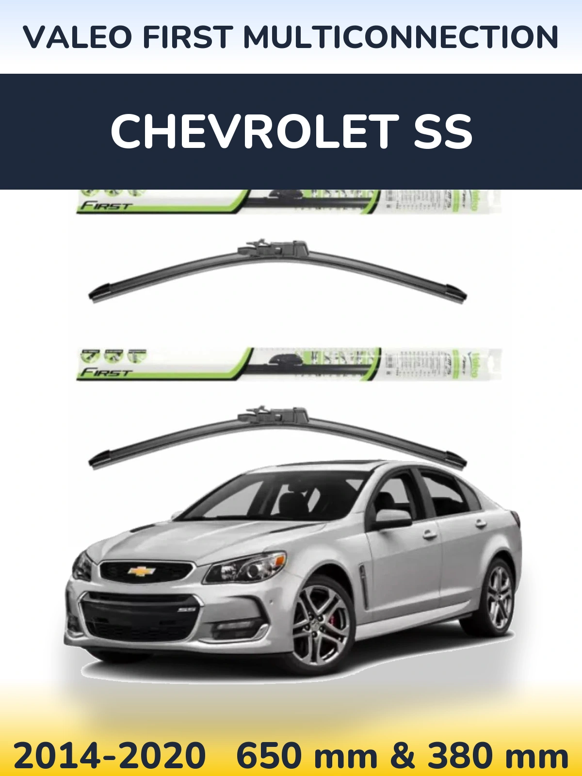 Komplet przednich wycieraczek Valeo First MultiConnection 650 & 380 mm do Chevrolet SS 2014-2020