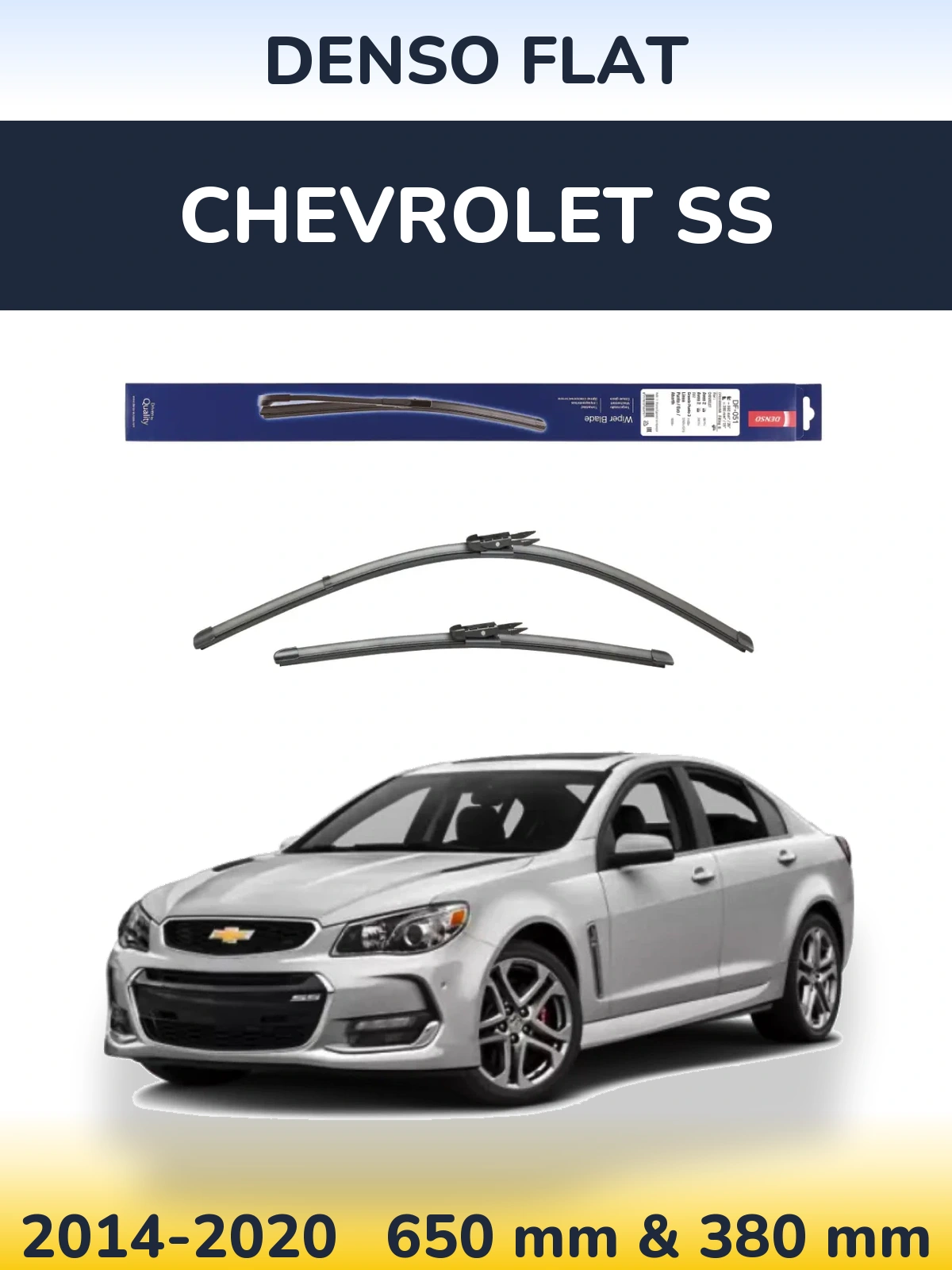 Komplet przednich wycieraczek Denso Flat 650 & 380 mm do Chevrolet SS 2014-2020