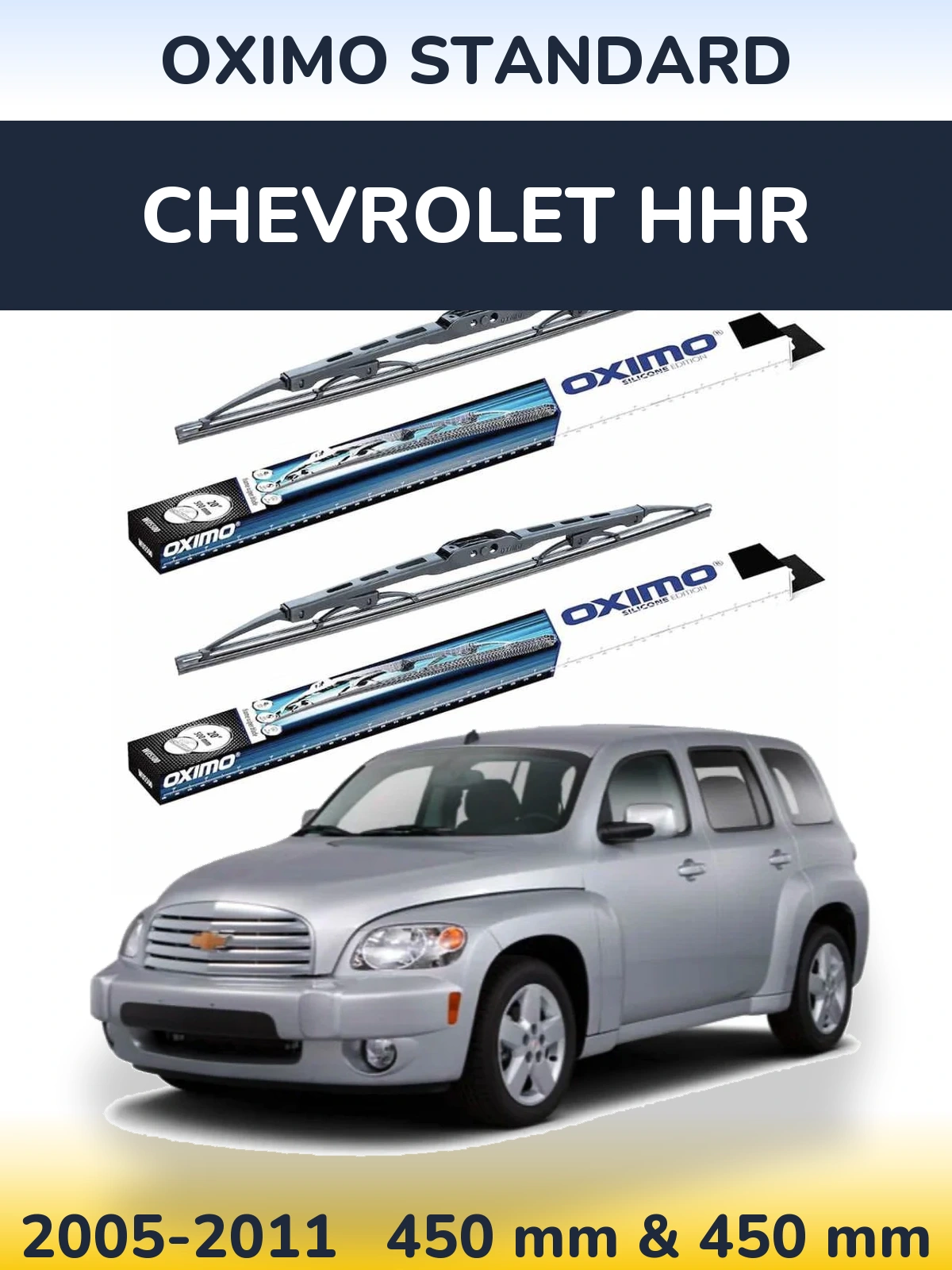 Front wiper blade set Oximo Standard 450 & 450 mm for Chevrolet HHR 2005-2011