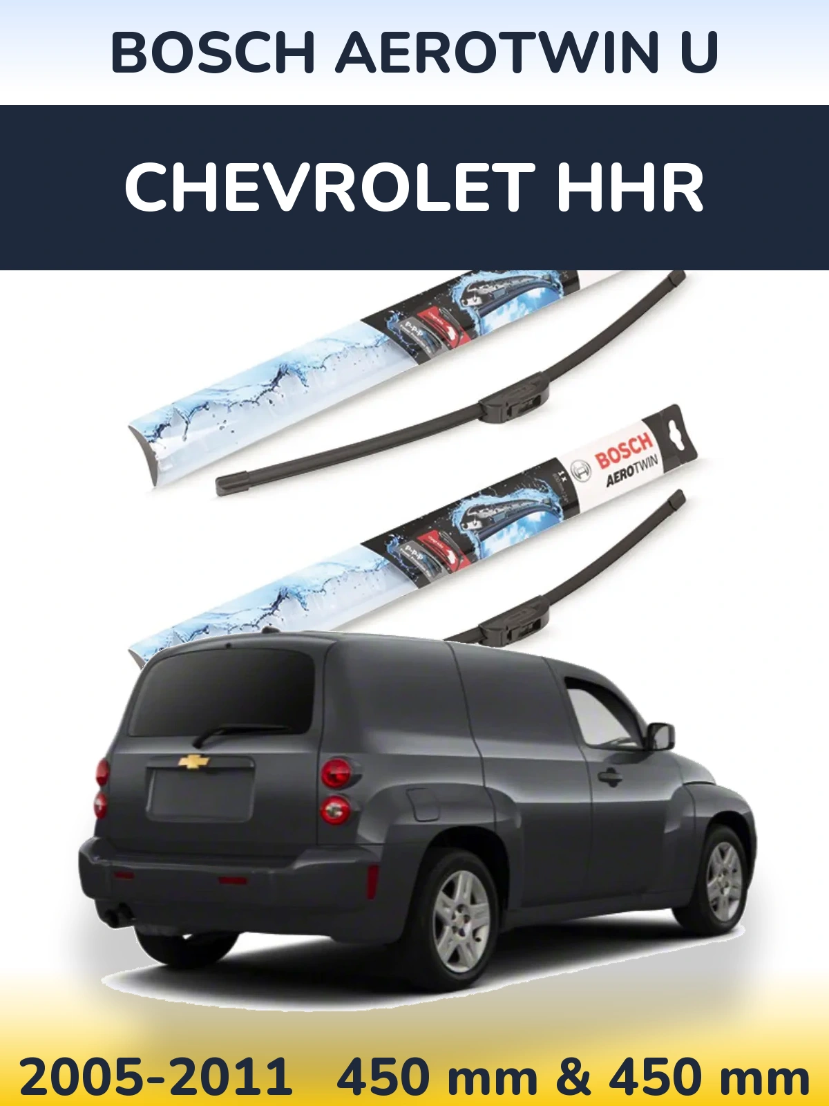 Komplet przednich wycieraczek BOSCH AeroTwin U 450 & 450 mm do Chevrolet HHR 2005-2011