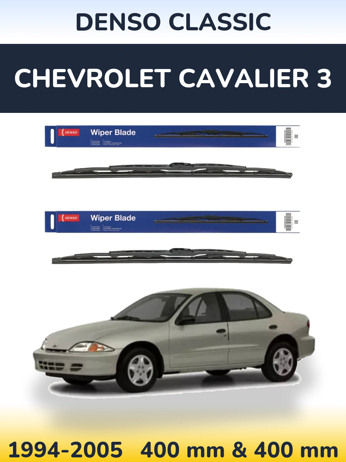 Komplet przednich wycieraczek Denso Classic 400 & 400 mm do Chevrolet Cavalier 3 1994-2005