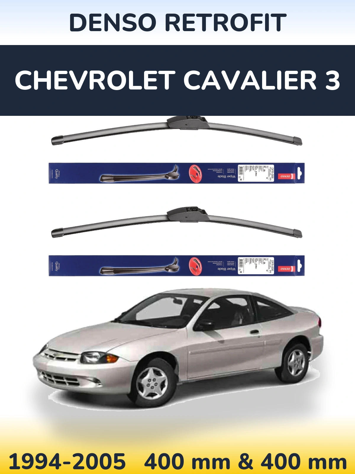 Комплект передних дворников Denso Retrofit 400 & 400 мм для Chevrolet Cavalier 3 1994-2005