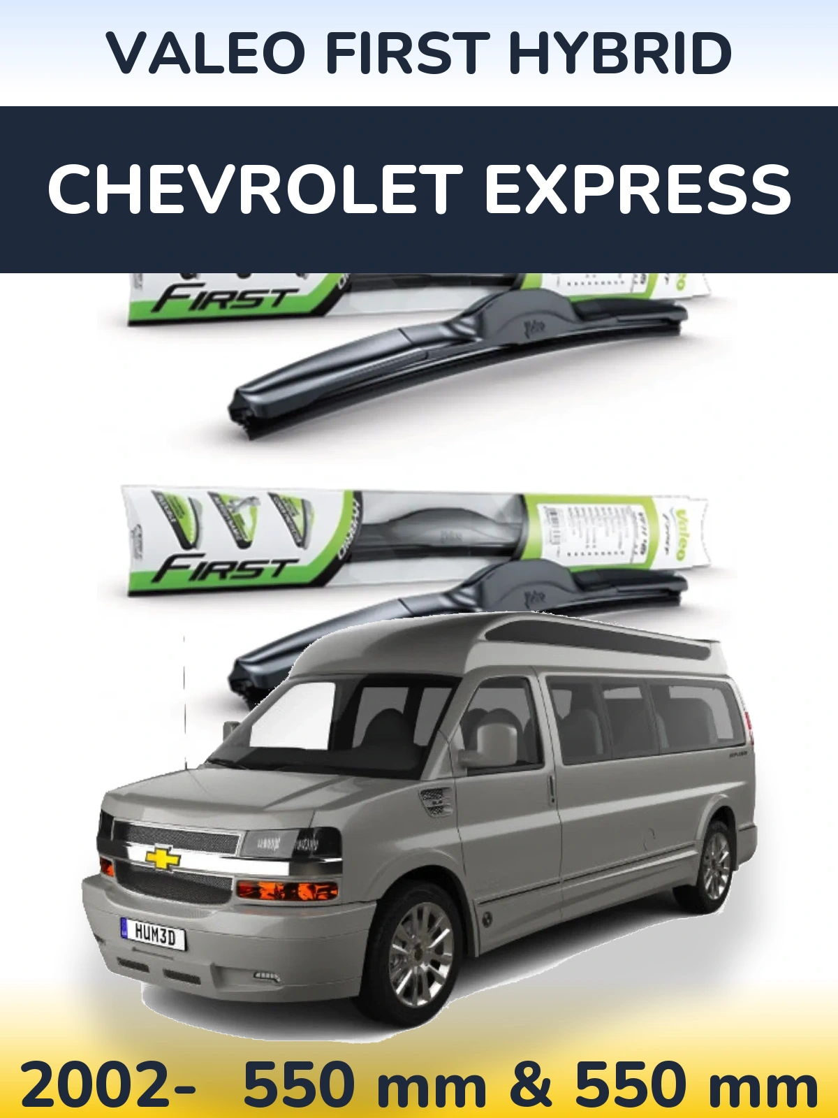 Komplet przednich wycieraczek Valeo First Hybrid 550 & 550 mm do Chevrolet Express 2002-2026