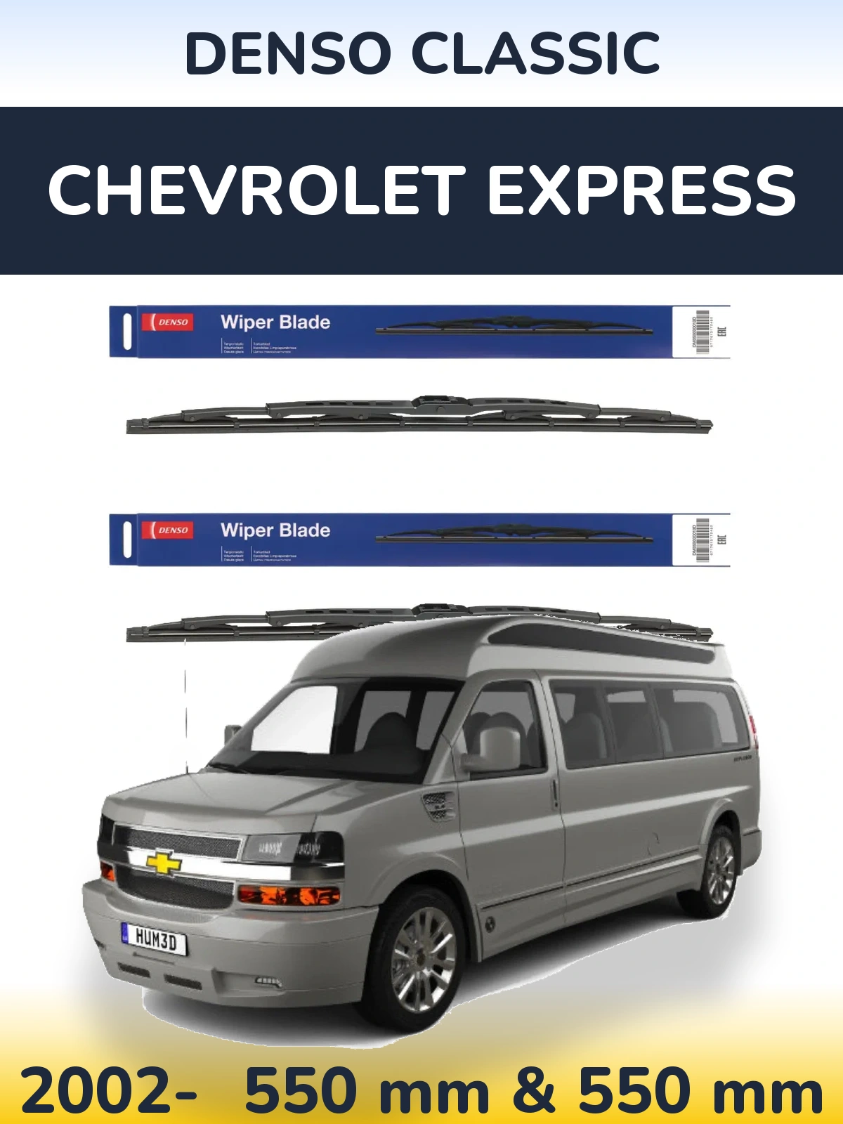 Komplet przednich wycieraczek Denso Classic 550 & 550 mm do Chevrolet Express 2002-2026