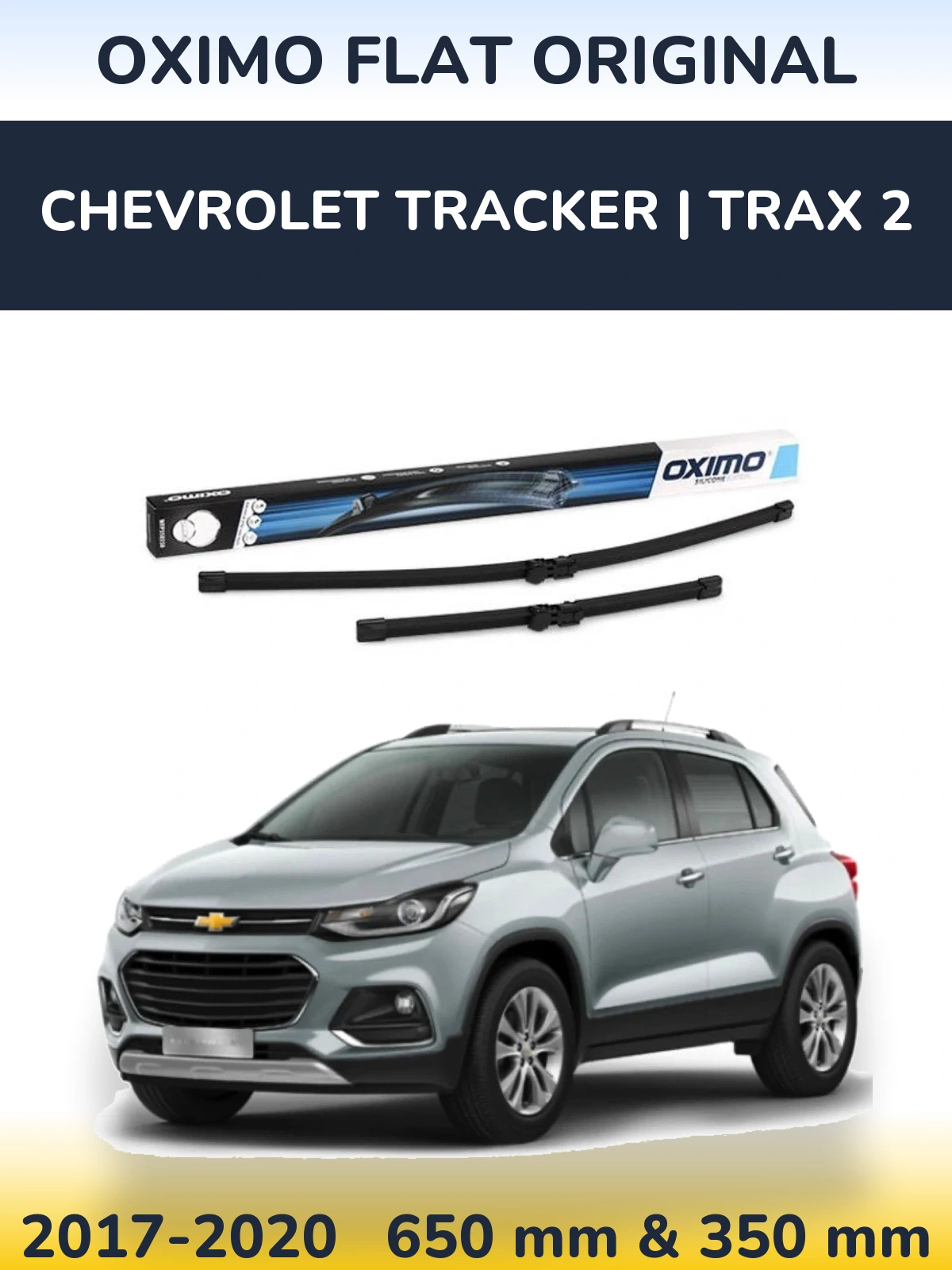 Komplet przednich wycieraczek Oximo Flat Original 650 & 350 mm do Chevrolet Tracker | Trax 2 2017-2020