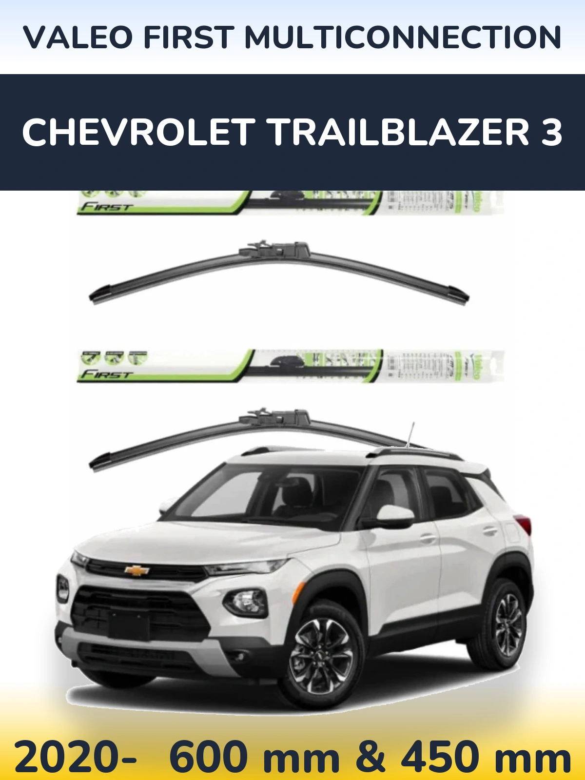 Komplet przednich wycieraczek Valeo First MultiConnection 600 & 450 mm do Chevrolet TrailBlazer 3 2020-2026