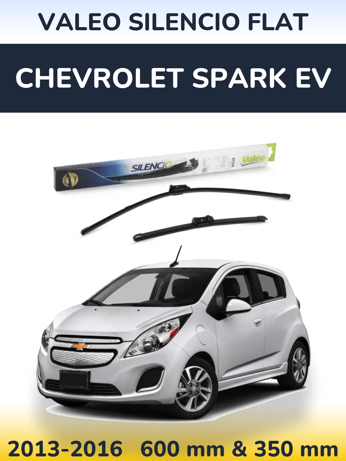 Комплект передних дворников Valeo Silencio Flat 600 & 350 мм для Chevrolet Spark EV 2013-2016