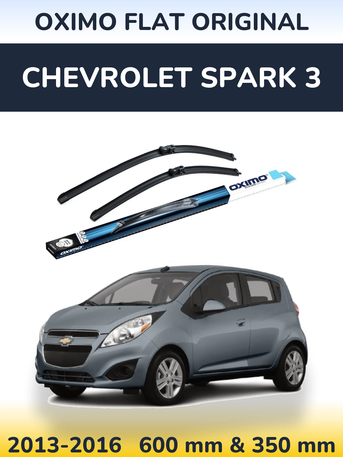 Комплект передніх щіток Oximo Flat Original 600 & 350 мм для Chevrolet Spark 3 2013-2016