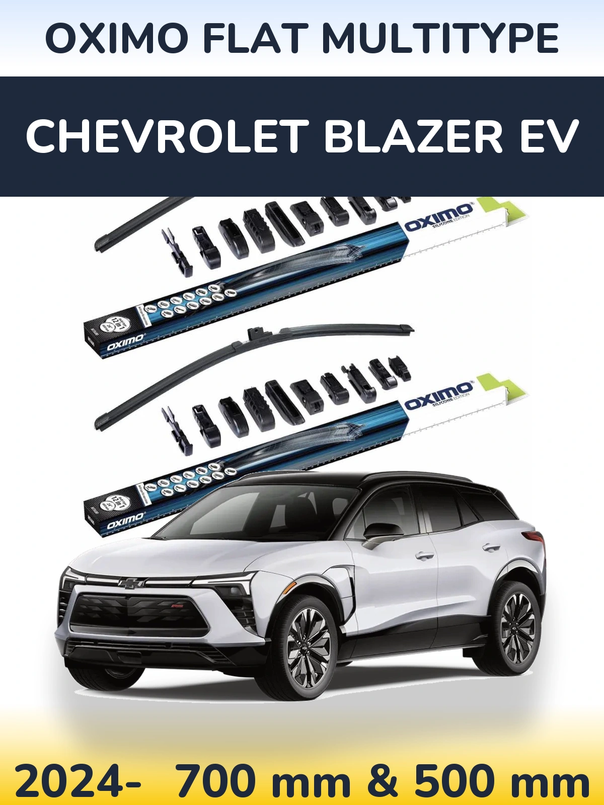 Komplet przednich wycieraczek Oximo Flat MultiType 700 & 500 mm do Chevrolet Blazer EV 2024-2026