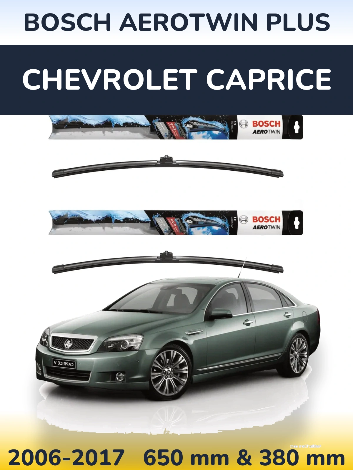 Komplet przednich wycieraczek BOSCH AeroTwin Plus 650 & 380 mm do Chevrolet Caprice 2006-2017
