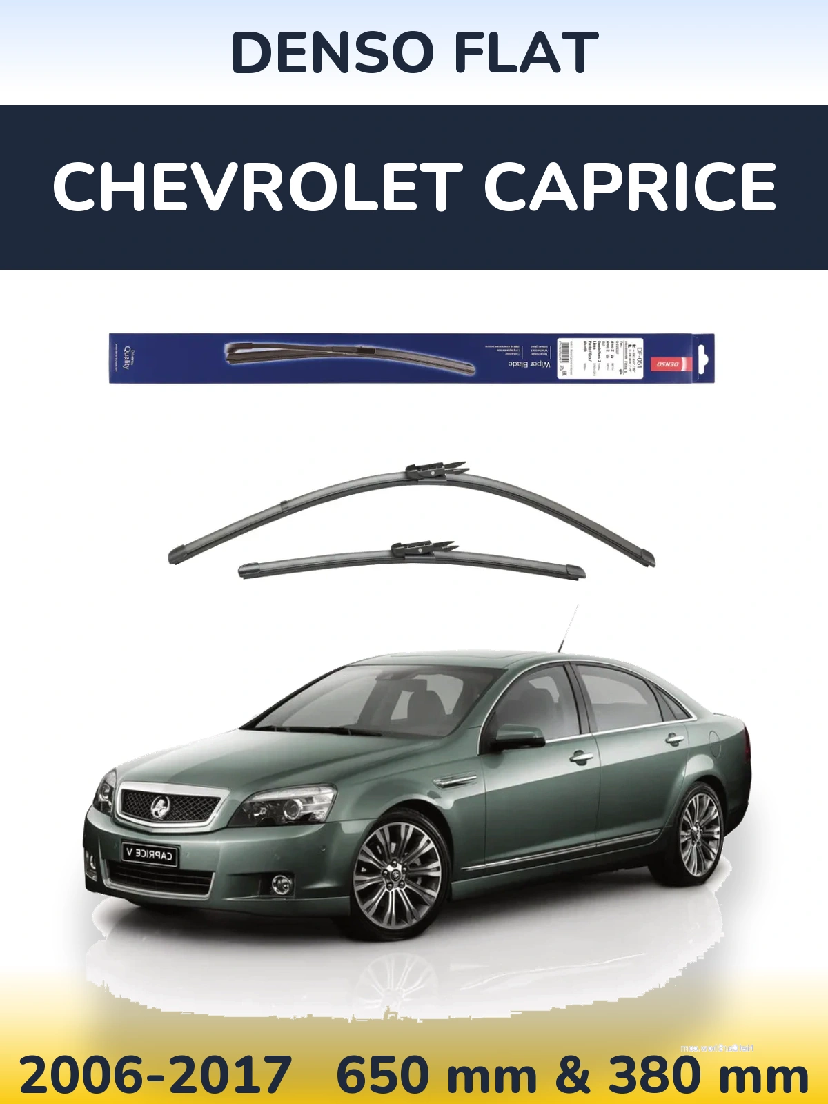 Комплект передних дворников Denso Flat 650 & 380 мм для Chevrolet Caprice 2006-2017