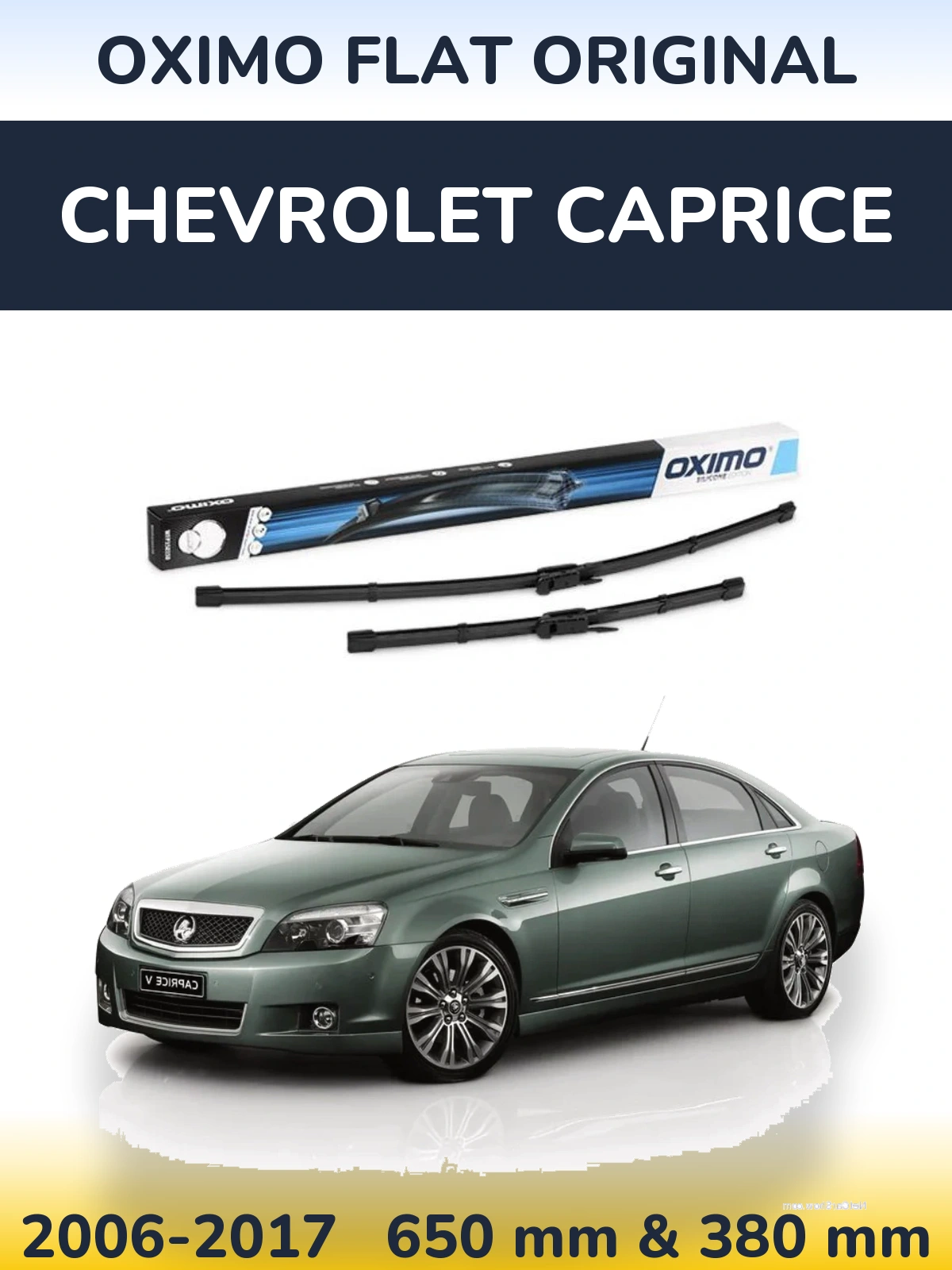 Комплект передних дворников Oximo Flat Original 650 & 380 мм для Chevrolet Caprice 2006-2017