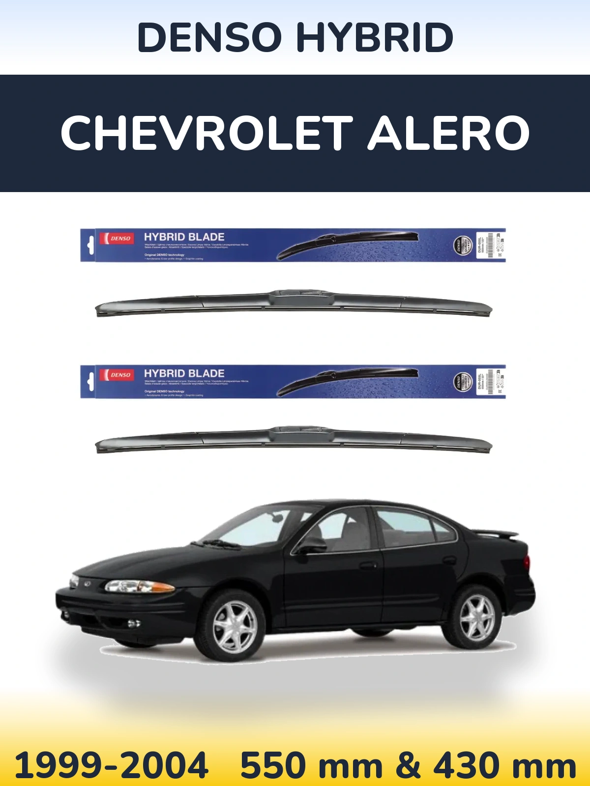 Комплект передних дворников Denso Hybrid 550 & 430 мм для Chevrolet Alero 1999-2004