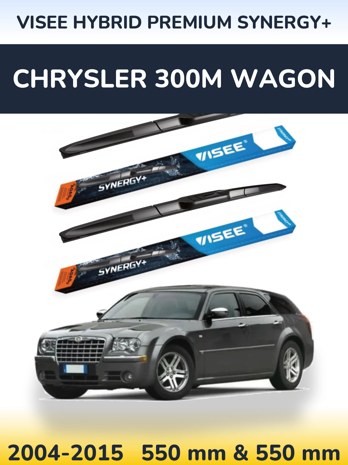 Komplet przednich wycieraczek VISEE HYBRID PREMIUM SYNERGY+ 550 & 550 mm do Chrysler 300M Wagon 2004-2015
