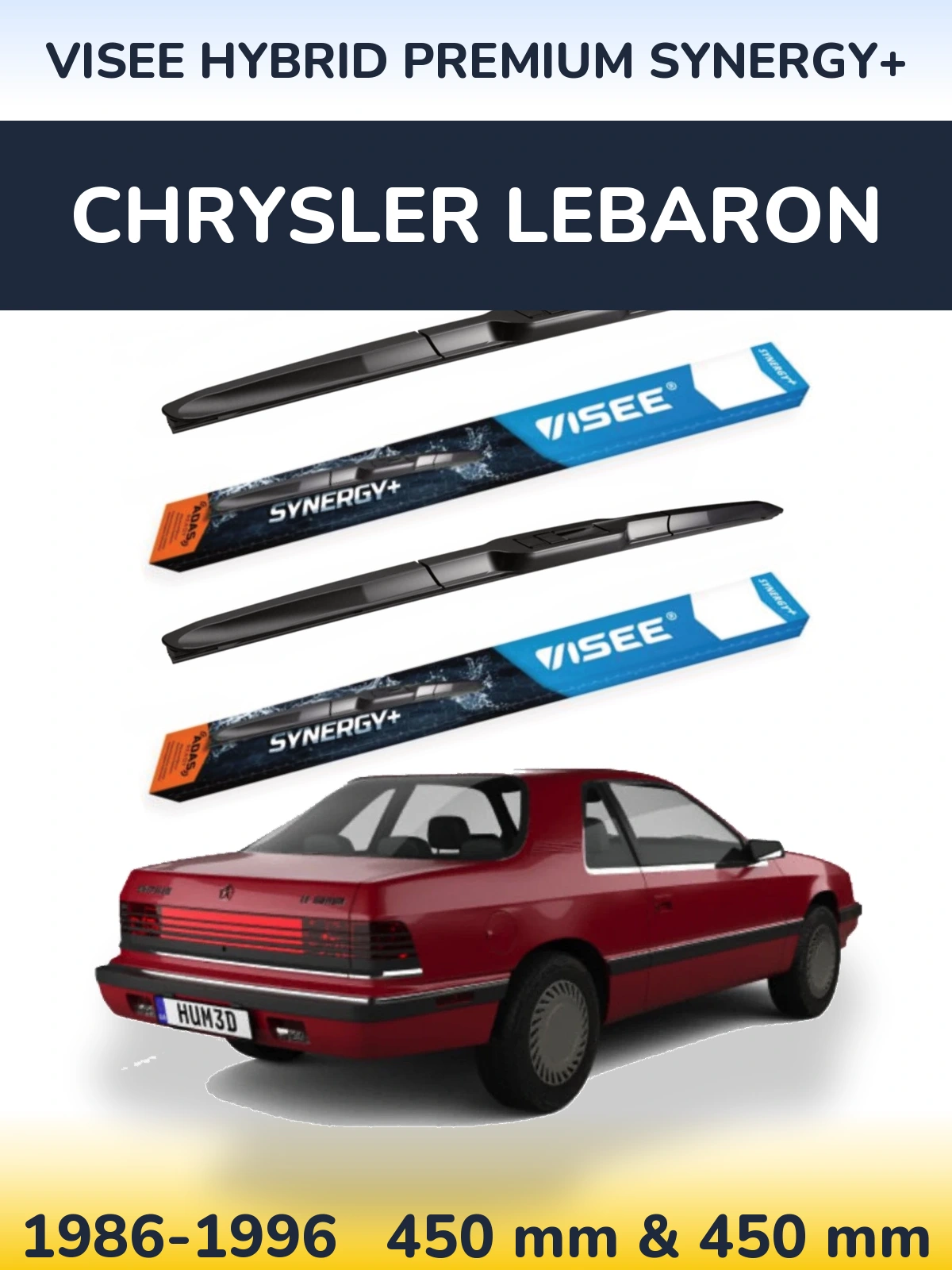 Комплект передніх щіток VISEE HYBRID PREMIUM SYNERGY+ 450 & 450 мм для Chrysler LeBaron 1986-1996