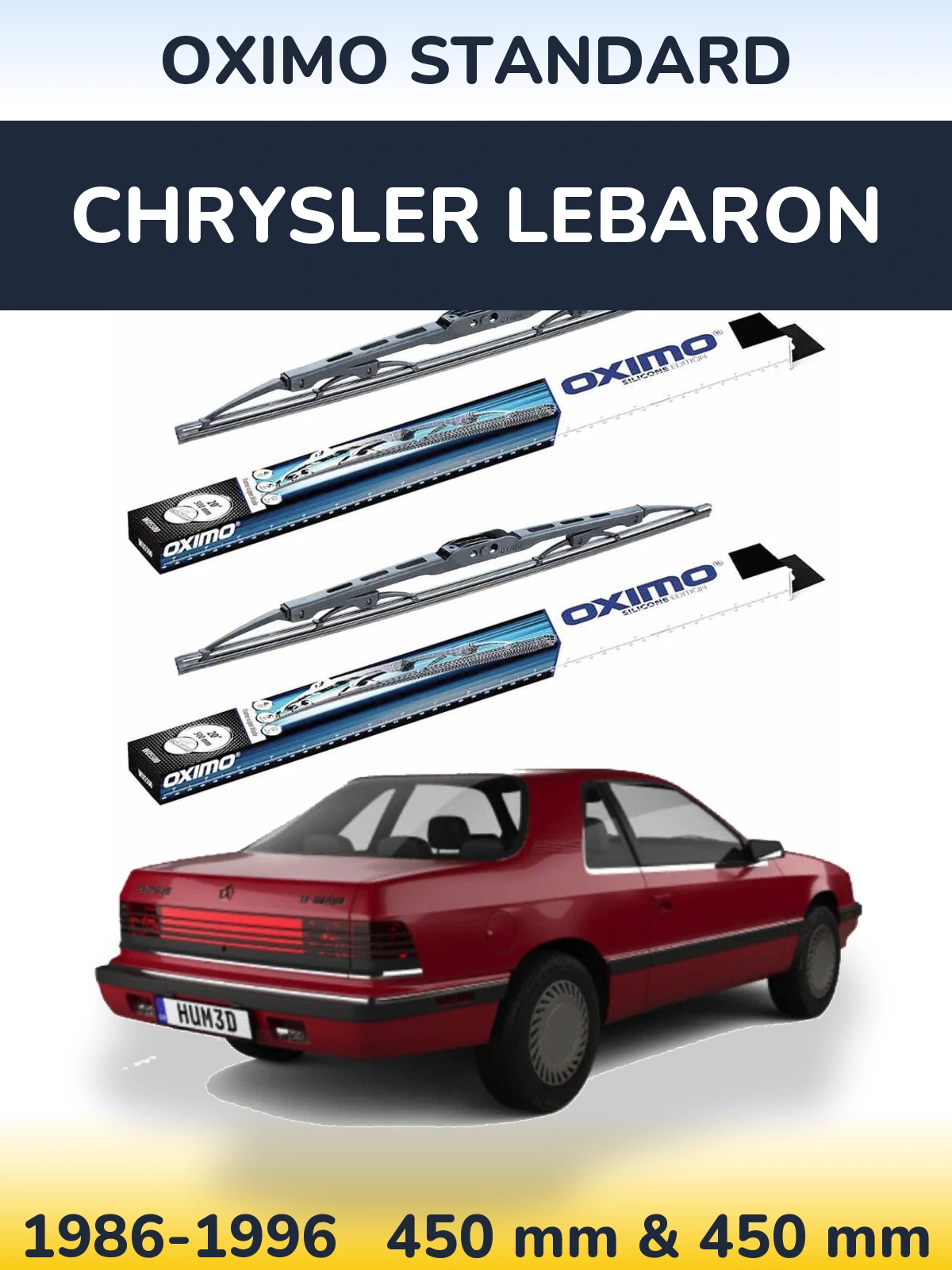 Комплект передних дворников Oximo Standard 450 & 450 мм для Chrysler LeBaron 1986-1996