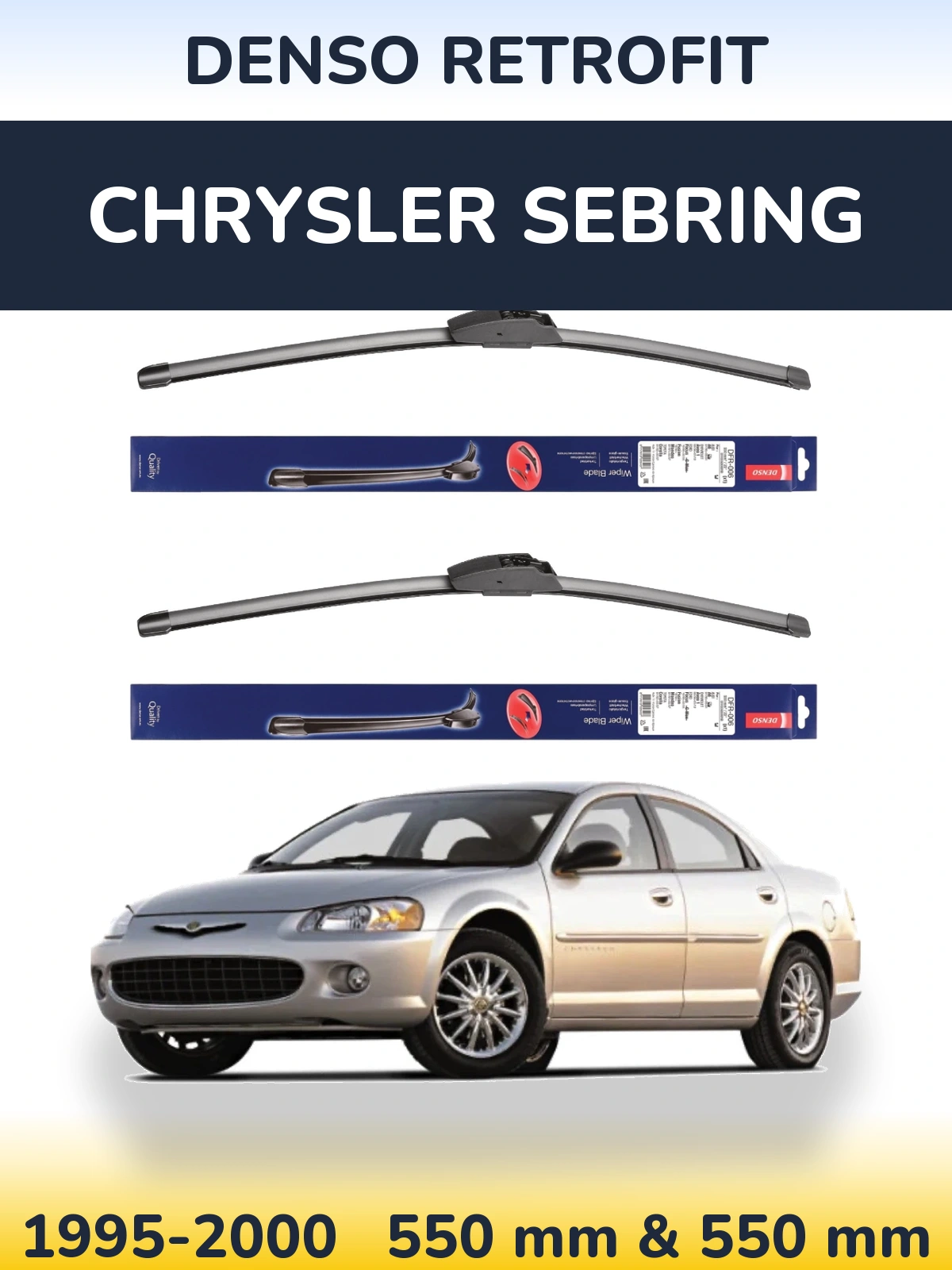 Комплект передних дворников Denso Retrofit 550 & 550 мм для Chrysler Sebring 1995-2000