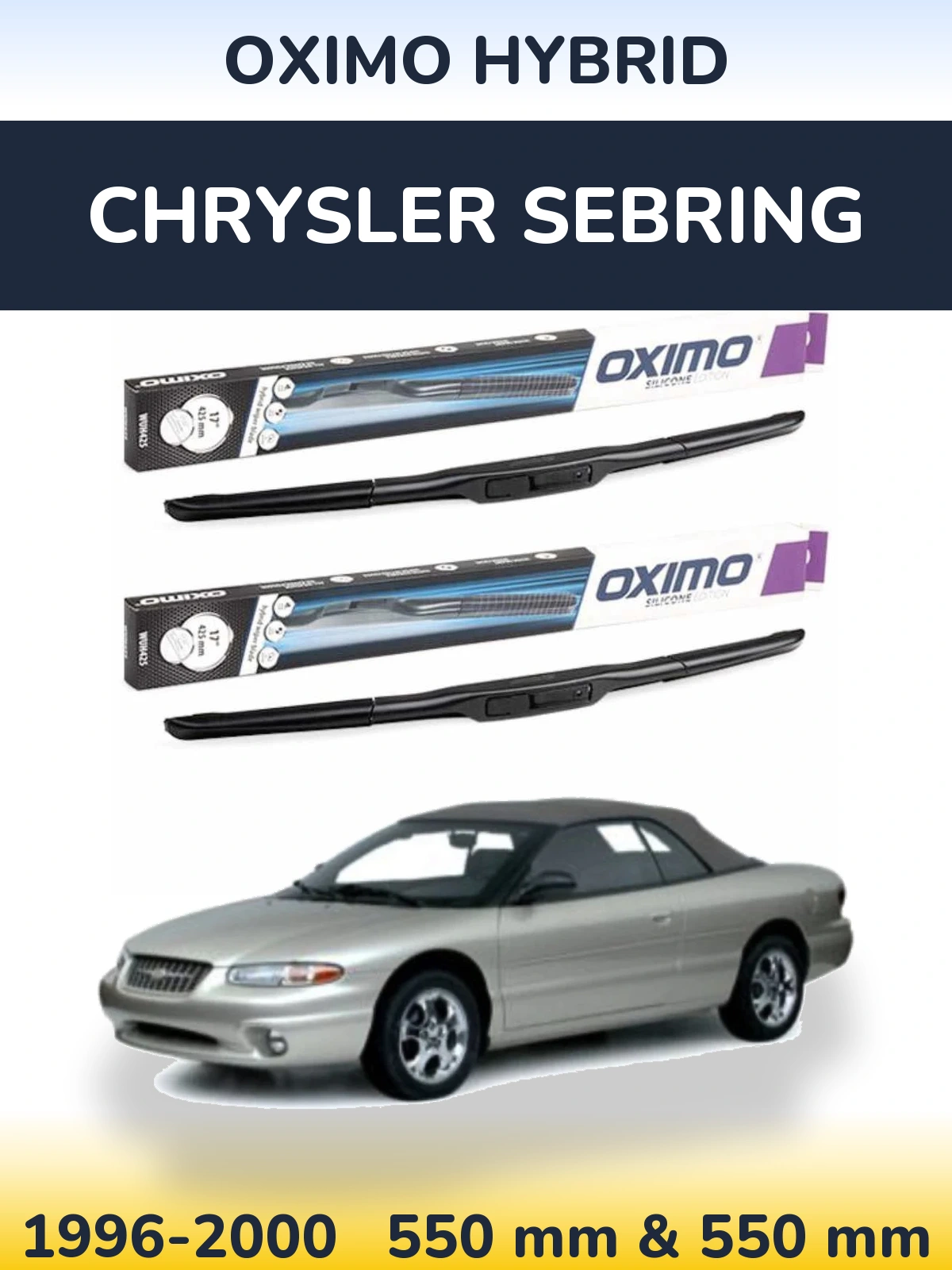 Комплект передних дворников Oximo Hybrid 550 & 550 мм для Chrysler Sebring 1996-2000