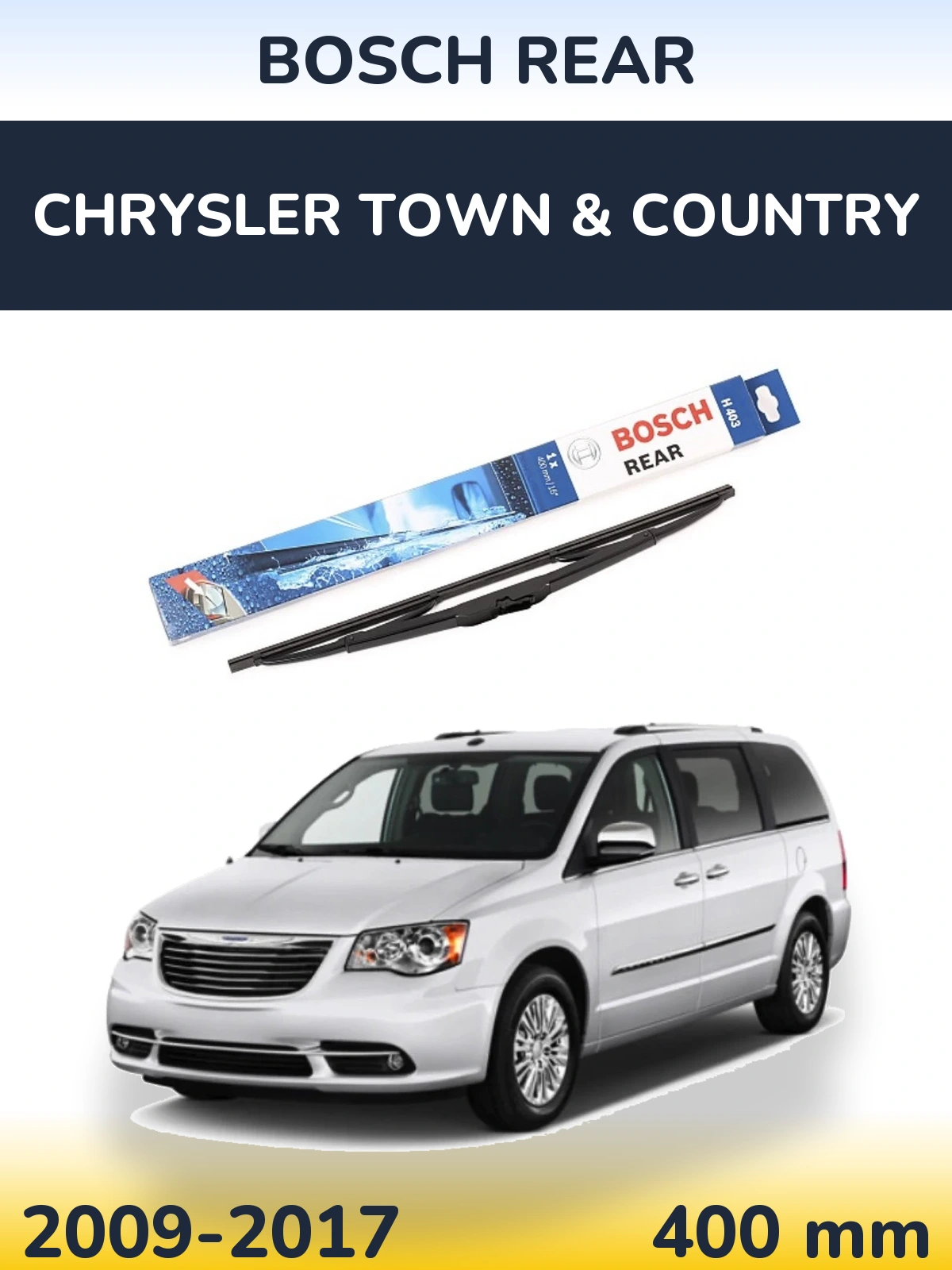 Задний дворник BOSCH Rear 400 мм для Chrysler Town & Country 2009-2017