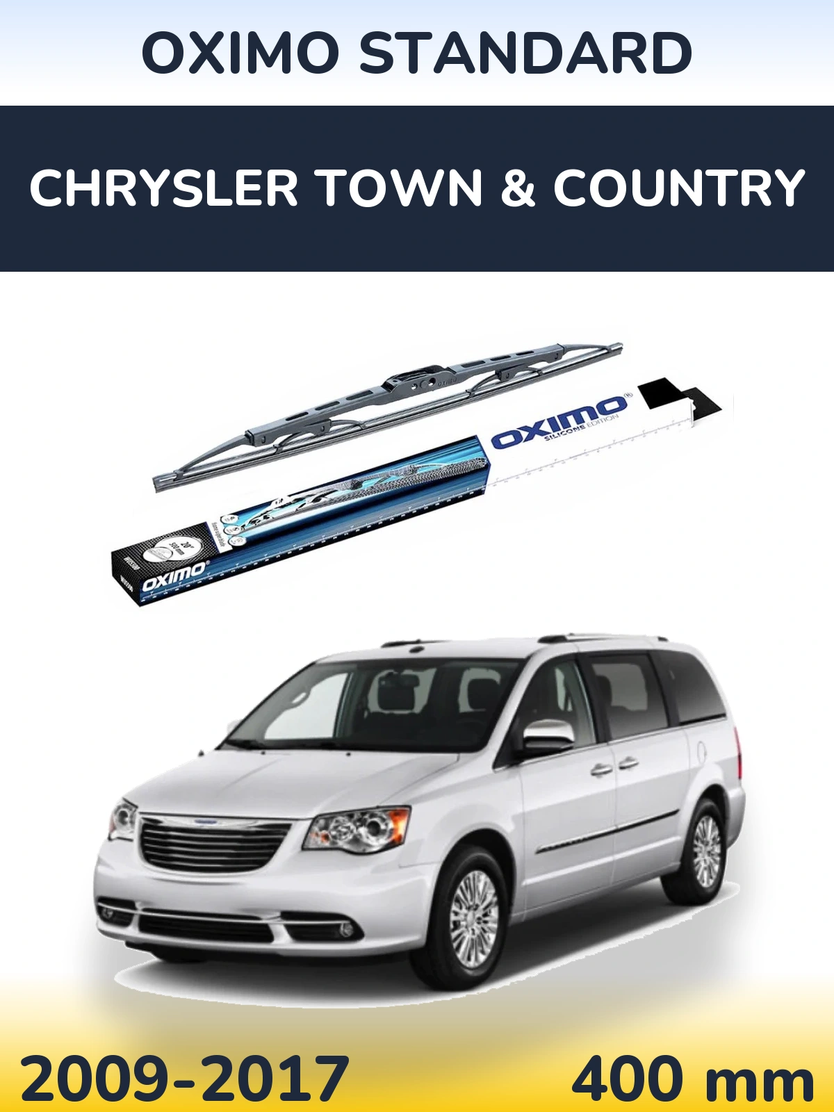 Задний дворник Oximo Standard 400 мм для Chrysler Town & Country 2009-2017