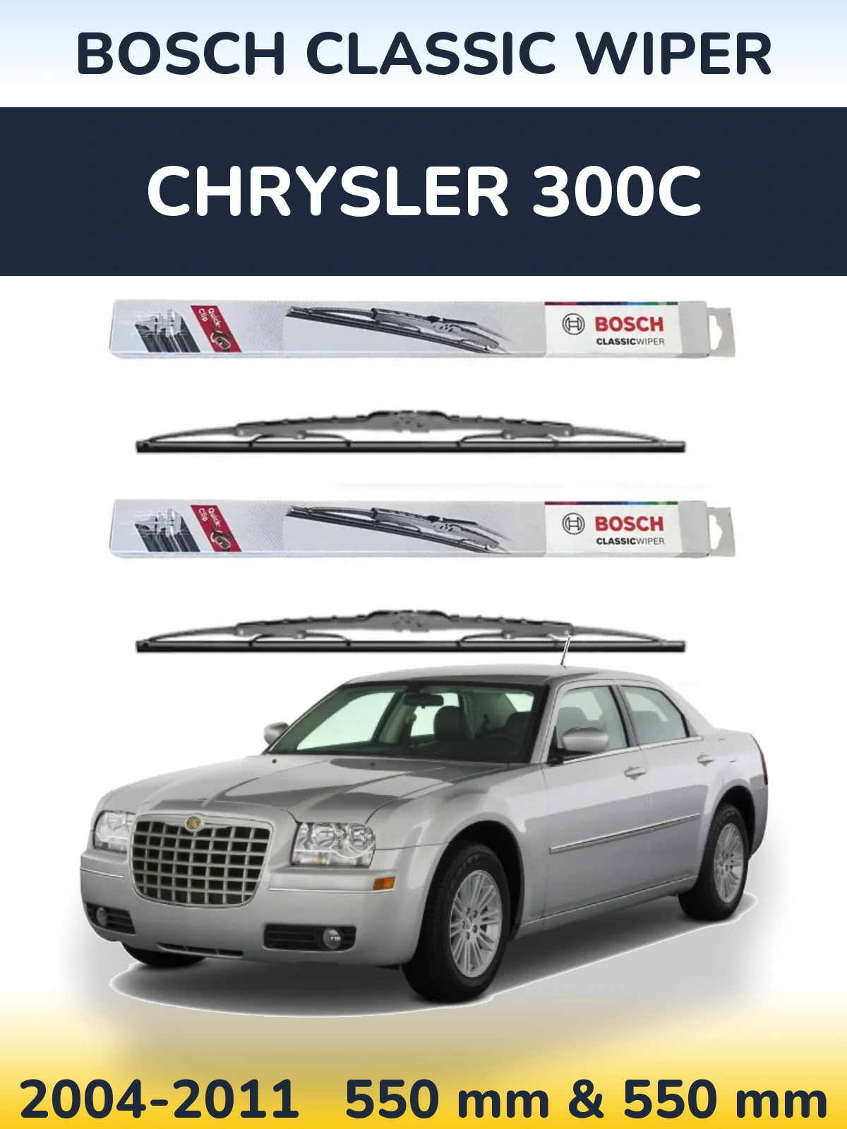 Komplet przednich wycieraczek BOSCH Classic Wiper 550 & 550 mm do Chrysler 300C 2004-2011