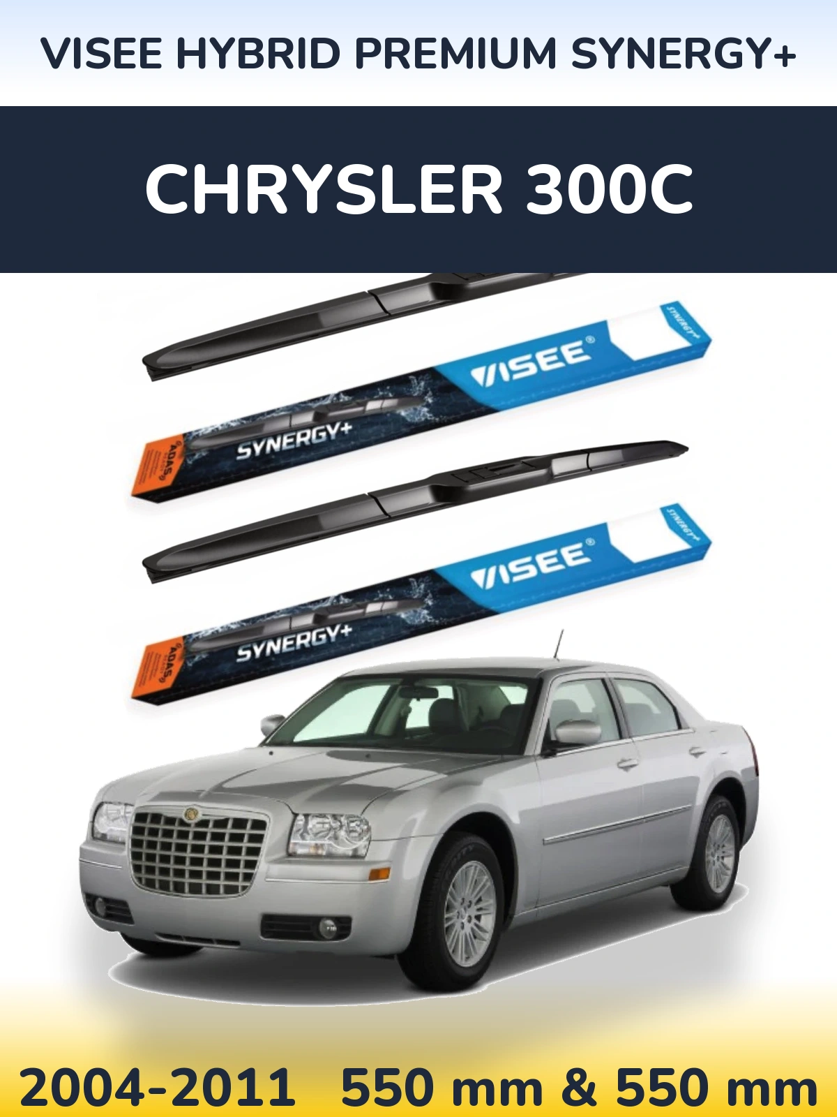 Комплект передних дворников VISEE HYBRID PREMIUM SYNERGY+ 550 & 550 мм для Chrysler 300C 2004-2011
