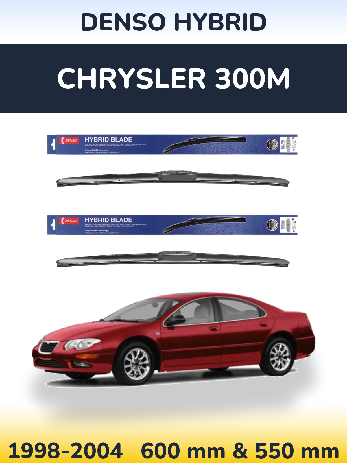 Комплект передних дворников Denso Hybrid 600 & 550 мм для Chrysler 300M 1998-2004