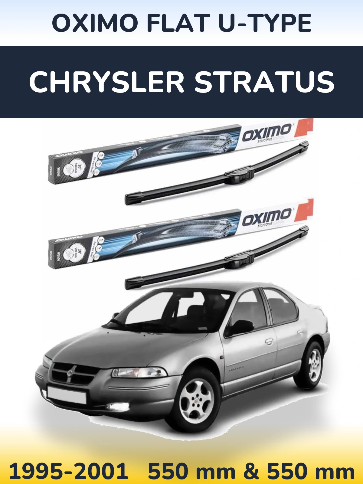 Komplet przednich wycieraczek Oximo Flat U-type 550 & 550 mm do Chrysler Stratus 1995-2001