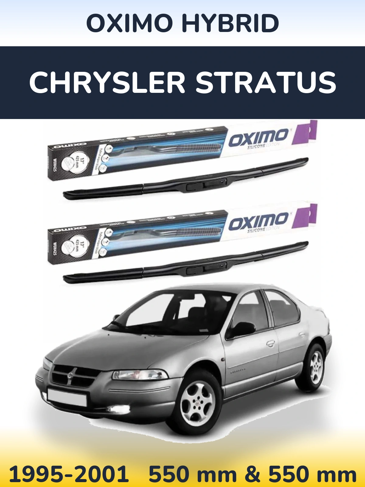 Комплект передніх щіток Oximo Hybrid 550 & 550 мм для Chrysler Stratus 1995-2001