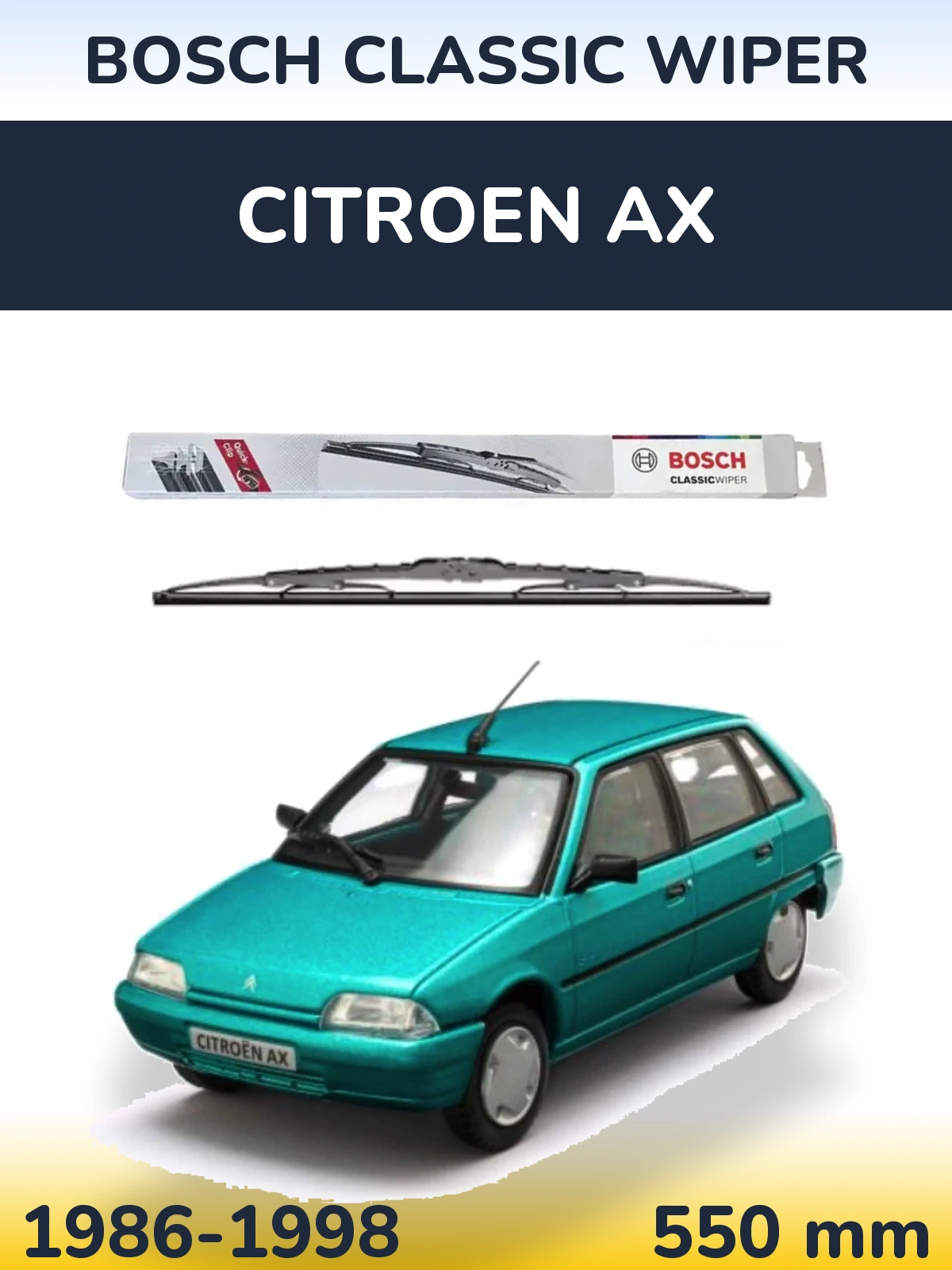 Передний дворник BOSCH Classic Wiper 550 мм для Citroen AX 1986-1998