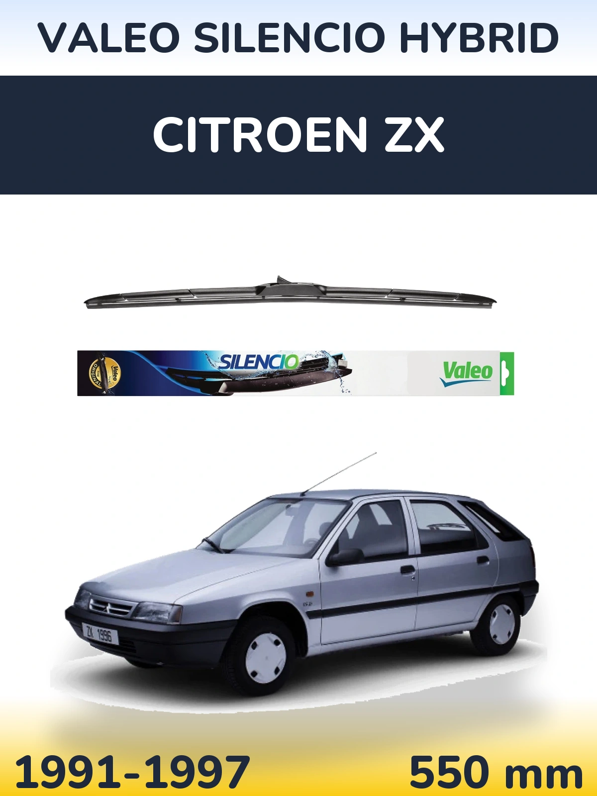 Передня щітка Valeo Silencio Hybrid 550 мм для Citroen ZX 1991-1997
