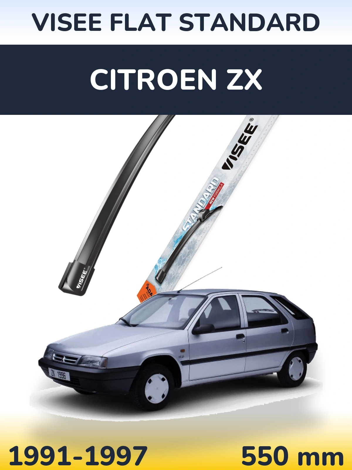 Передний дворник VISEE FLAT STANDARD 550 мм для Citroen ZX 1991-1997