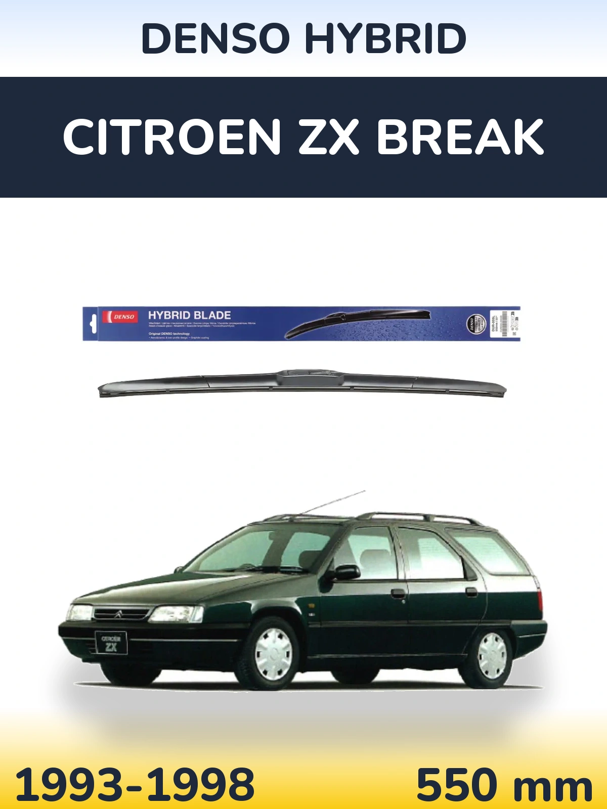 Передня щітка Denso Hybrid 550 мм для Citroen ZX Break 1993-1998