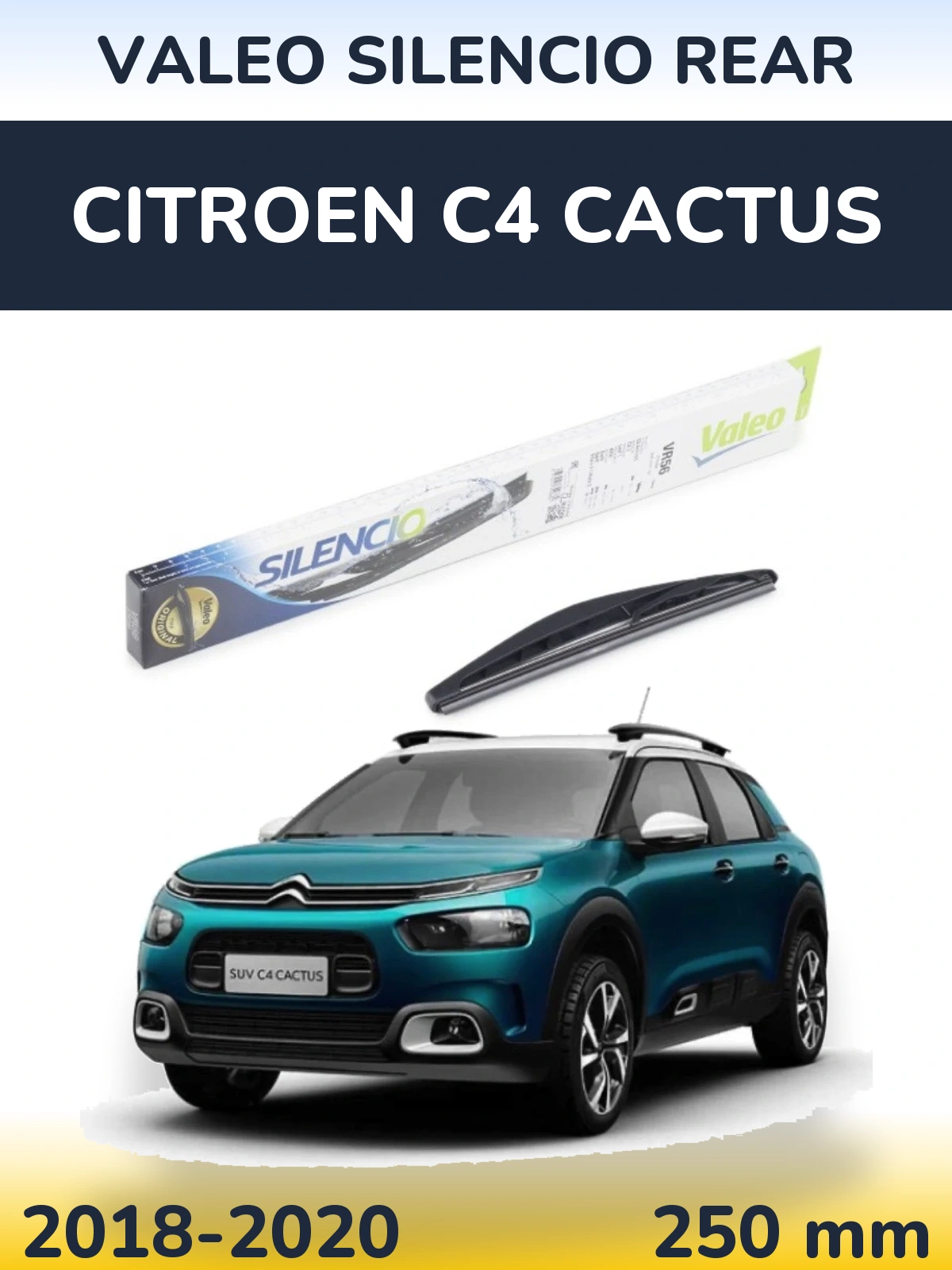 Rear wiper blade Valeo Silencio Rear 240 mm for Citroen C4 Cactus 2018-2020