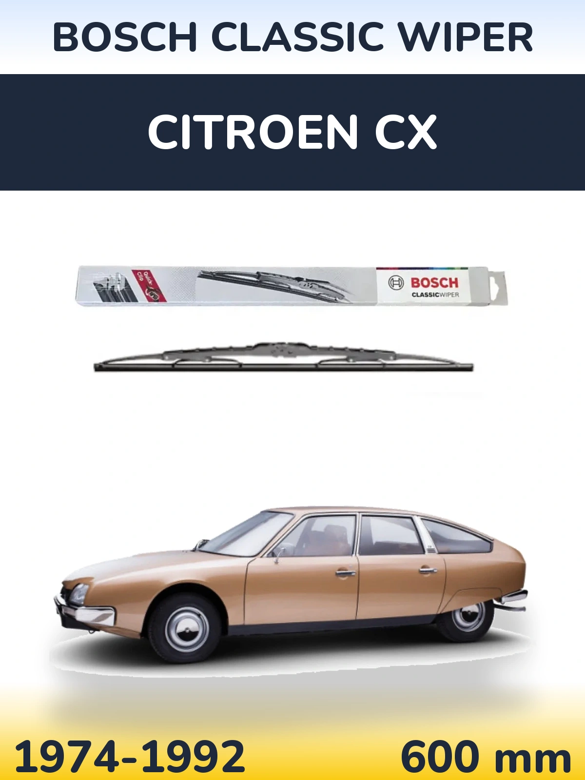 Передня щітка BOSCH Classic Wiper 600 мм для Citroen CX 1974-1992