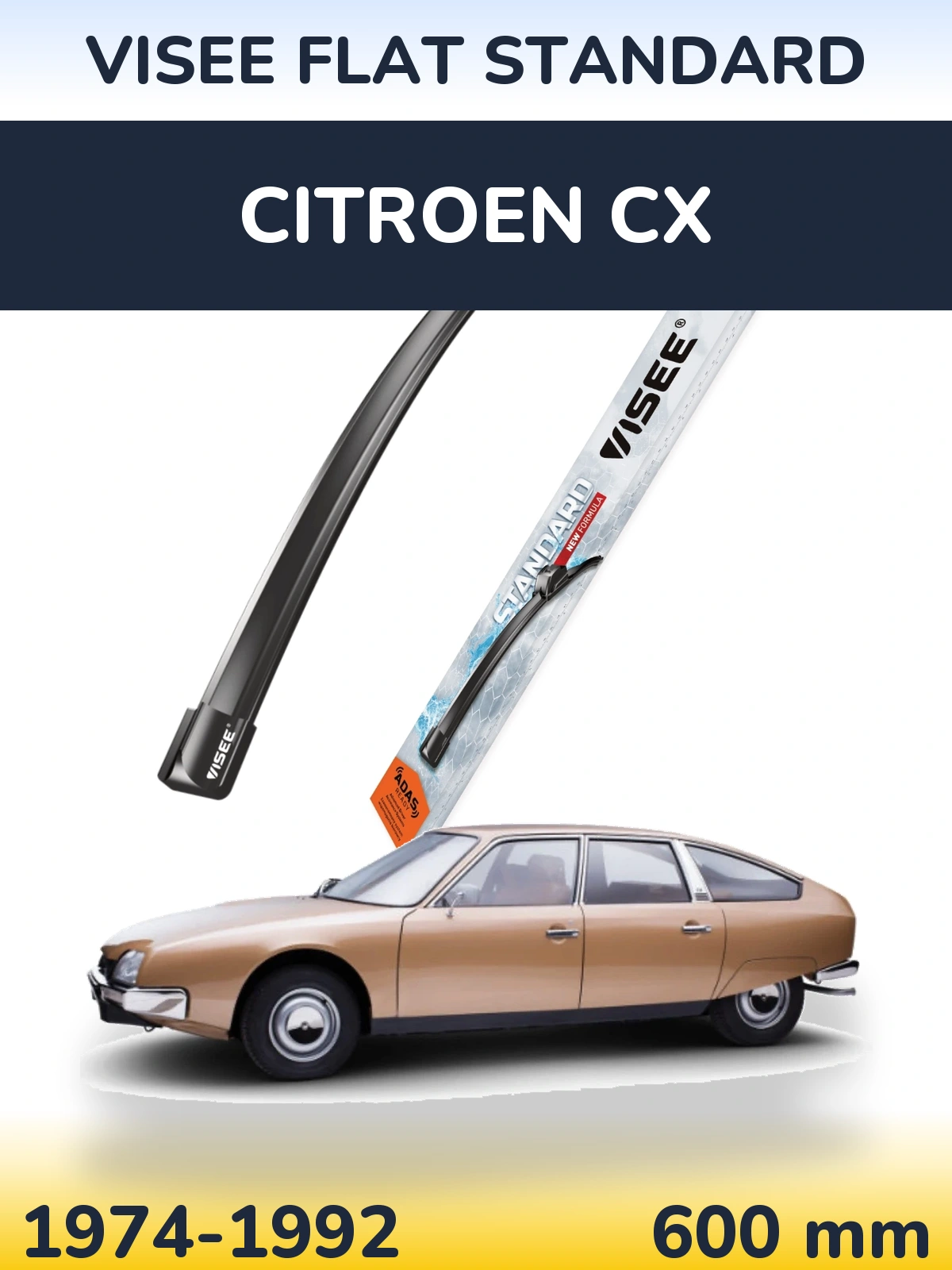 Przednia wycieraczka VISEE FLAT STANDARD 600 mm do Citroen CX 1974-1992